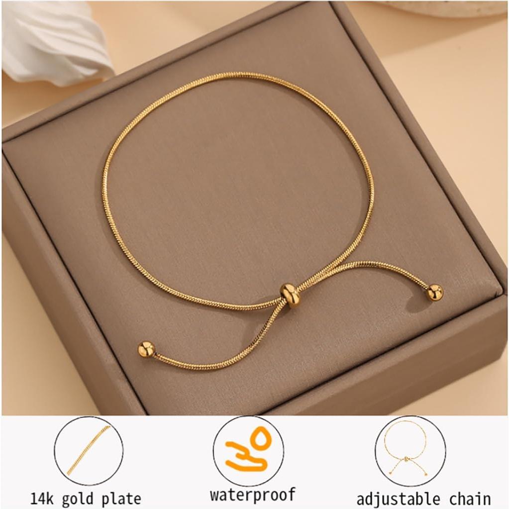 Pulsera de Tobillo Ajustable MIFYNN Acero Inoxidable Plateada