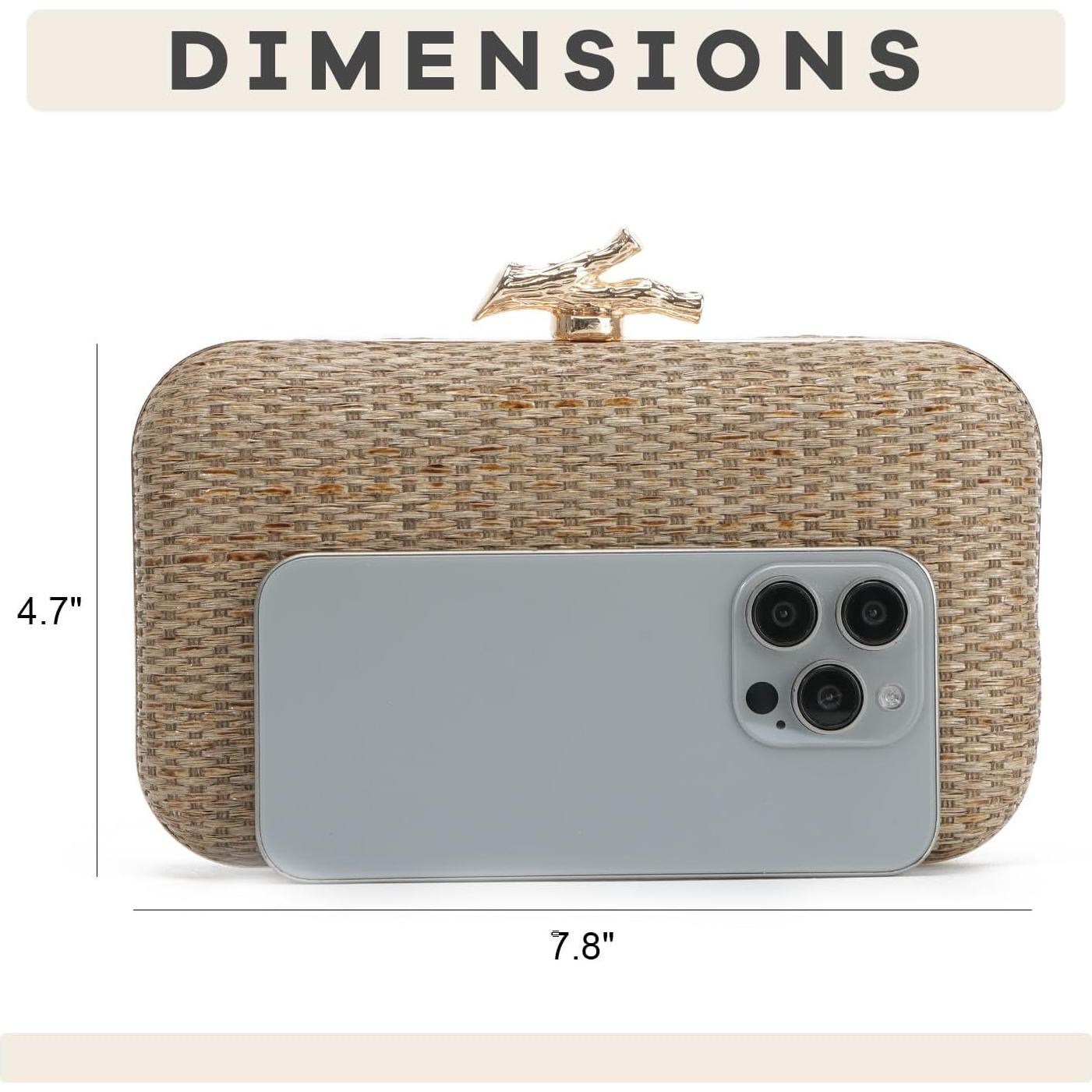 Bolso de mano de paja Freie Liebe para mujeres - Café