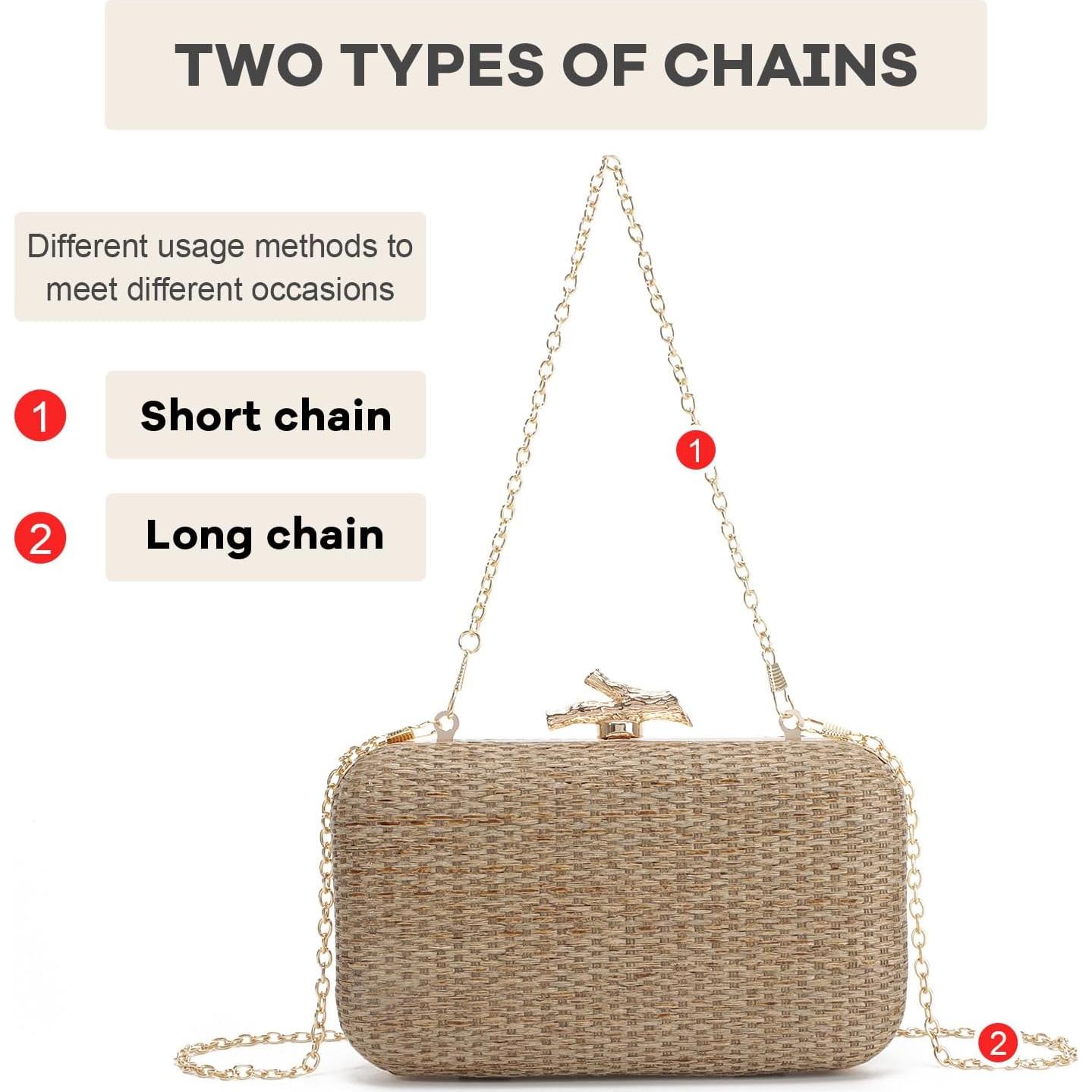 Bolso de mano de paja Freie Liebe para mujeres - Café