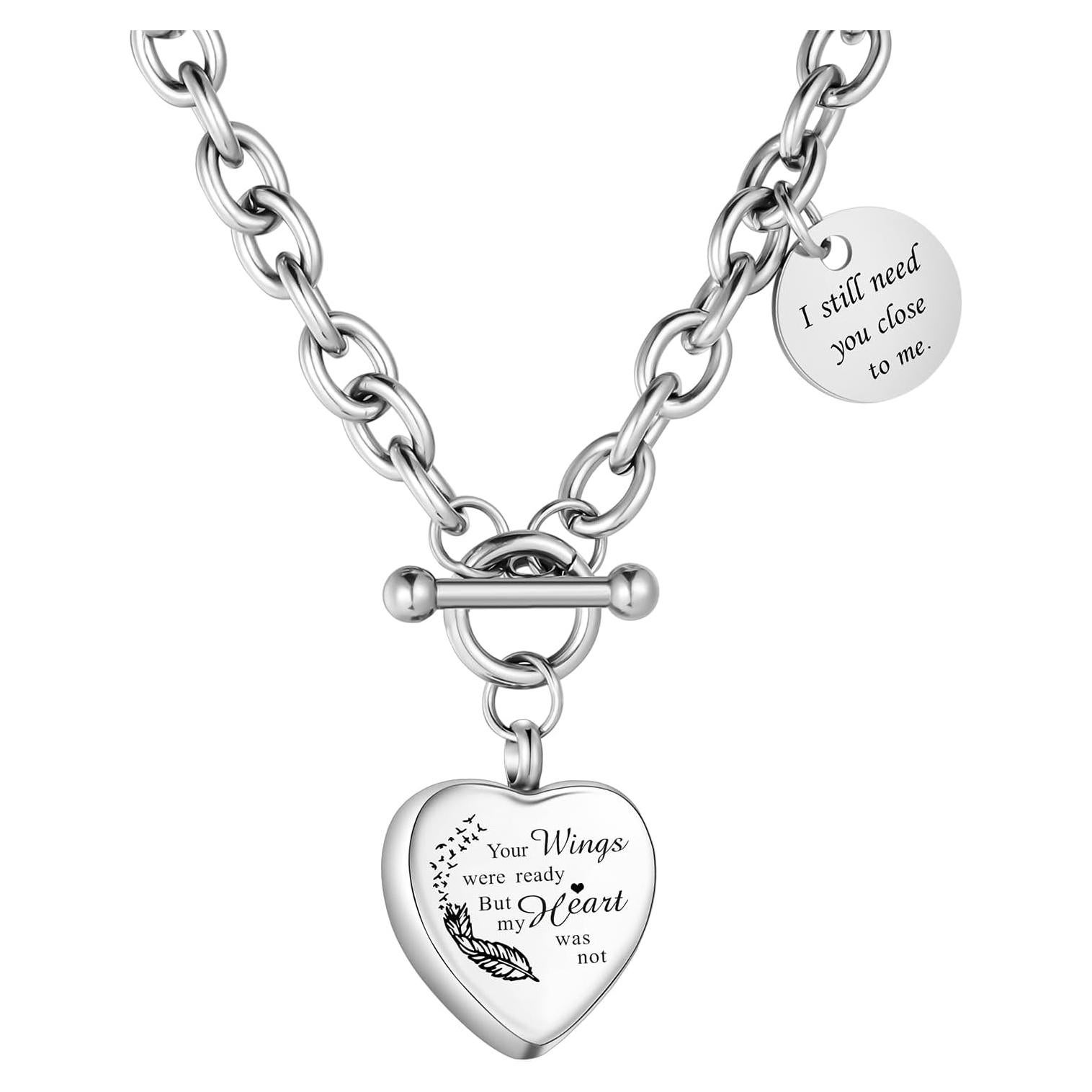 Collar de cremación XIUDA corazón acero inoxidable 50 cm