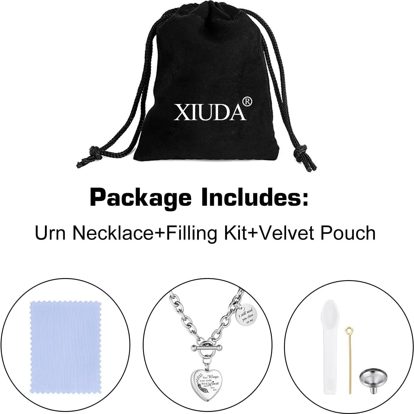 Collar de cremación XIUDA corazón acero inoxidable 50 cm