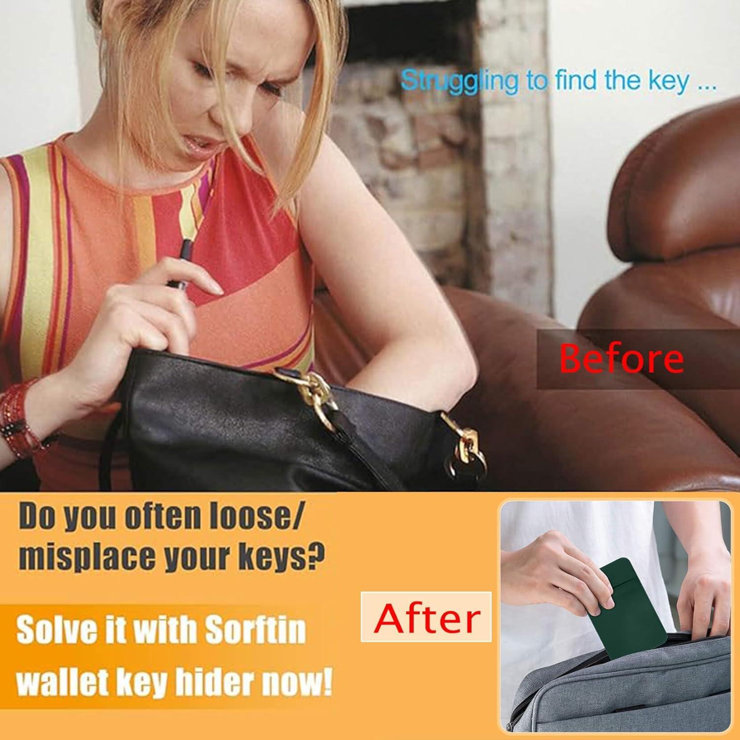 Sujeta Llaves Cartera Sorftin Negro - Tamaño Tarjeta de Crédito