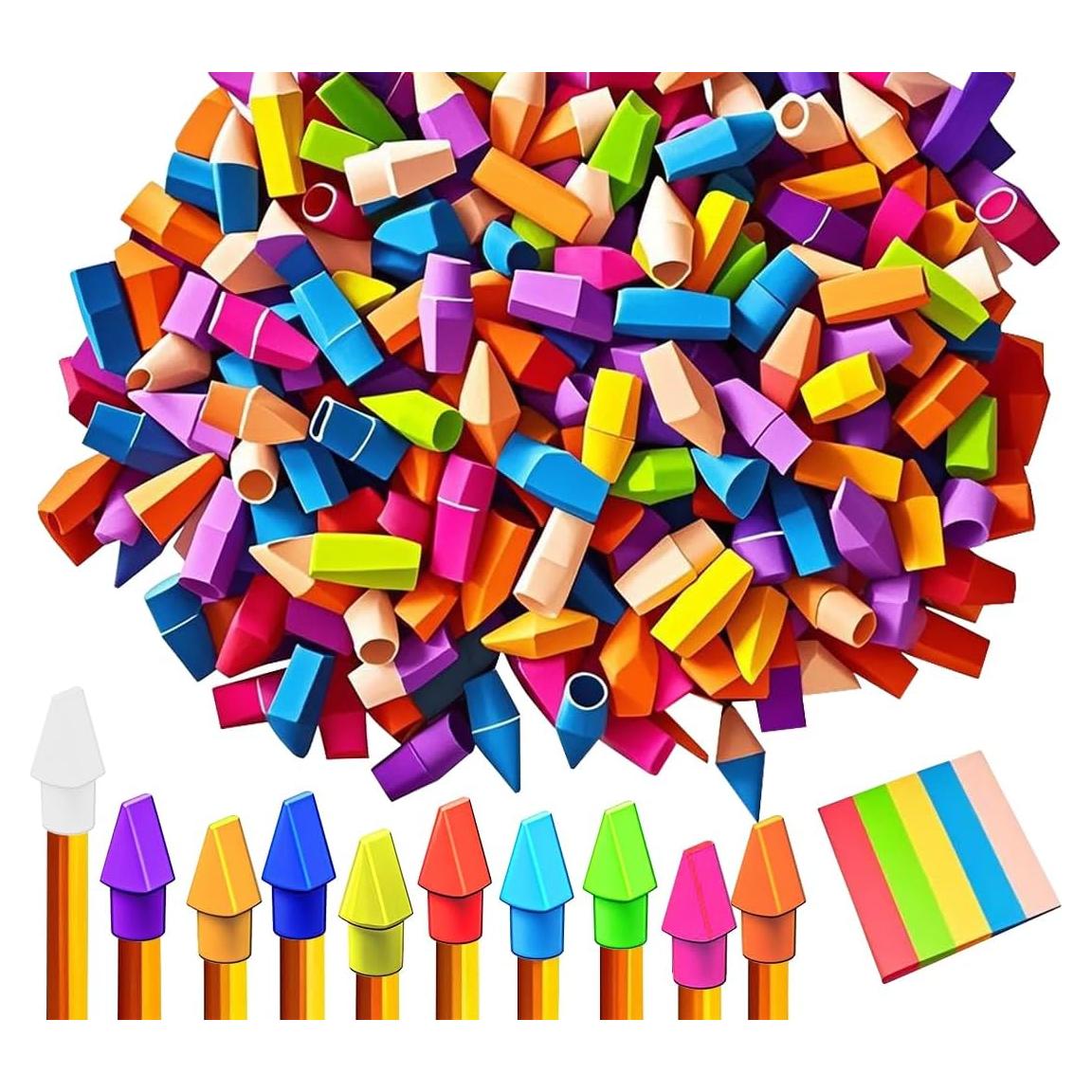 Borradores de Tapa de Lápiz IELEK - 500 Unidades Multicolor