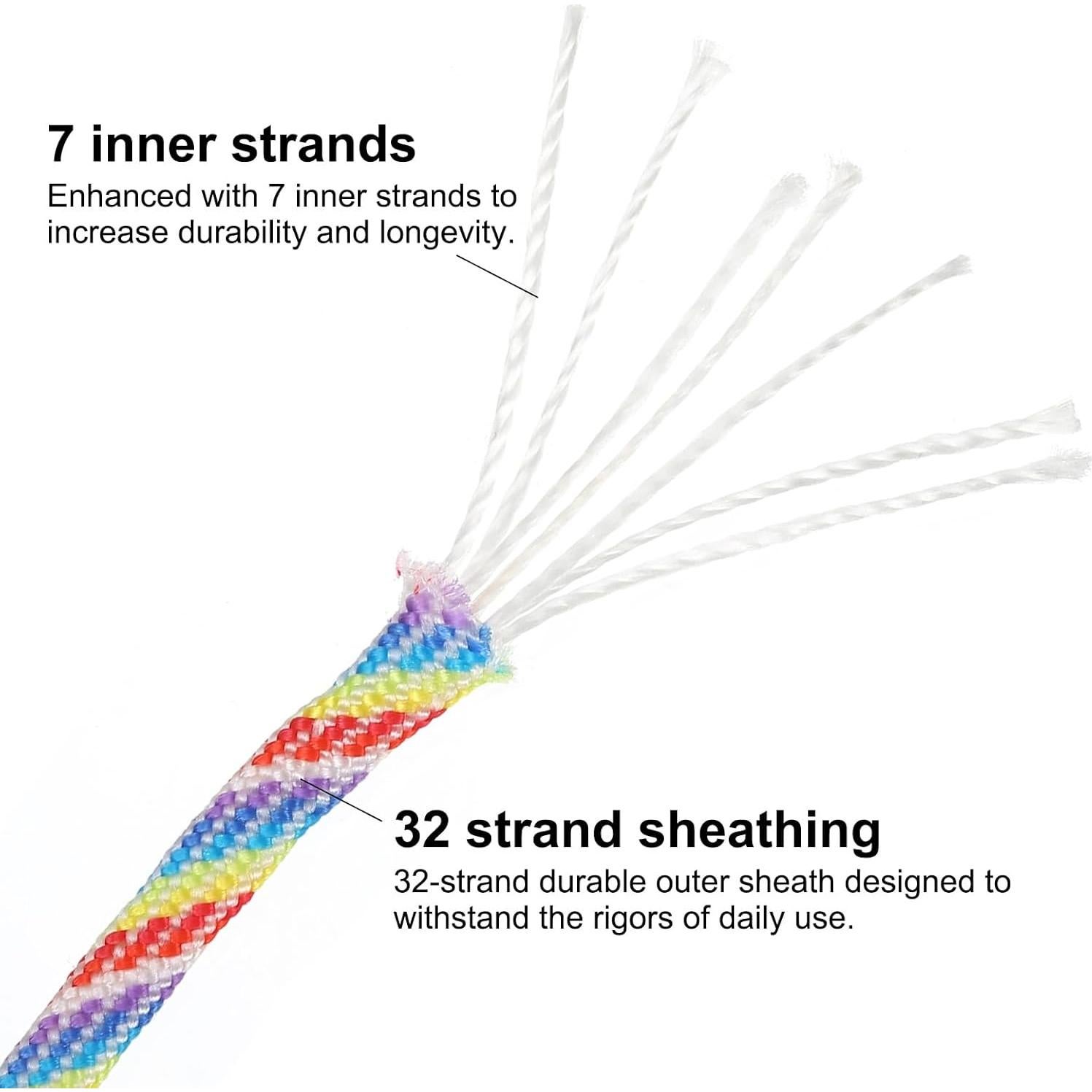 Cuerda Paracord 30m PATIKIL 250kg 4mm Color Arcoíris