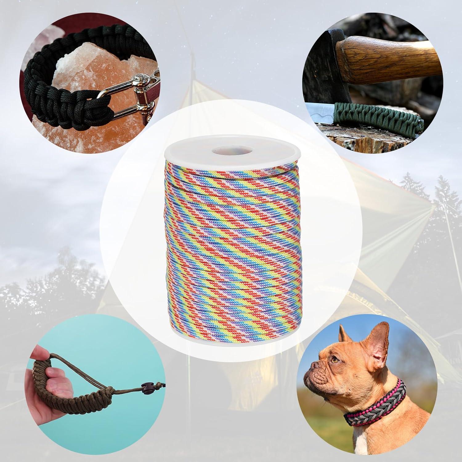 Cuerda Paracord 30m PATIKIL 250kg 4mm Color Arcoíris