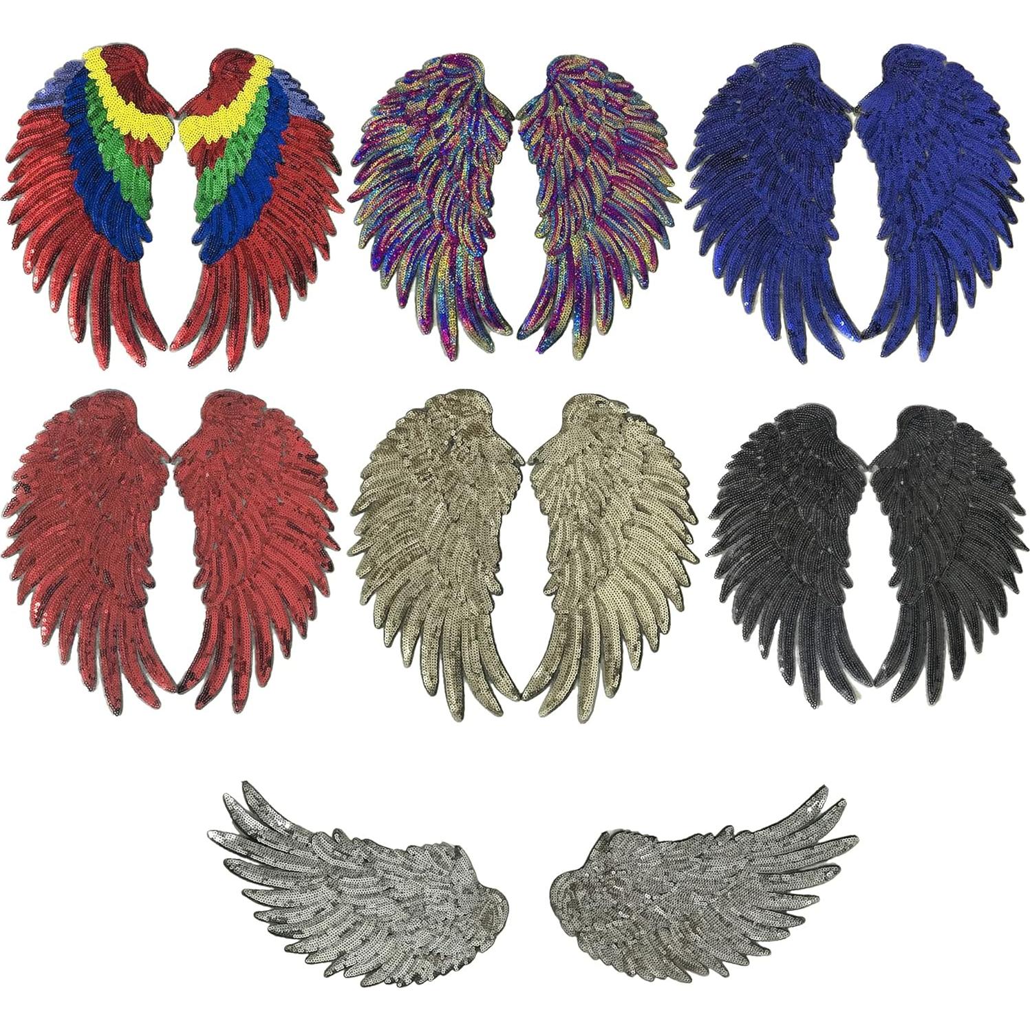 Woohome 10 Piezas Parches de Alas de Lentejuelas para Planchar