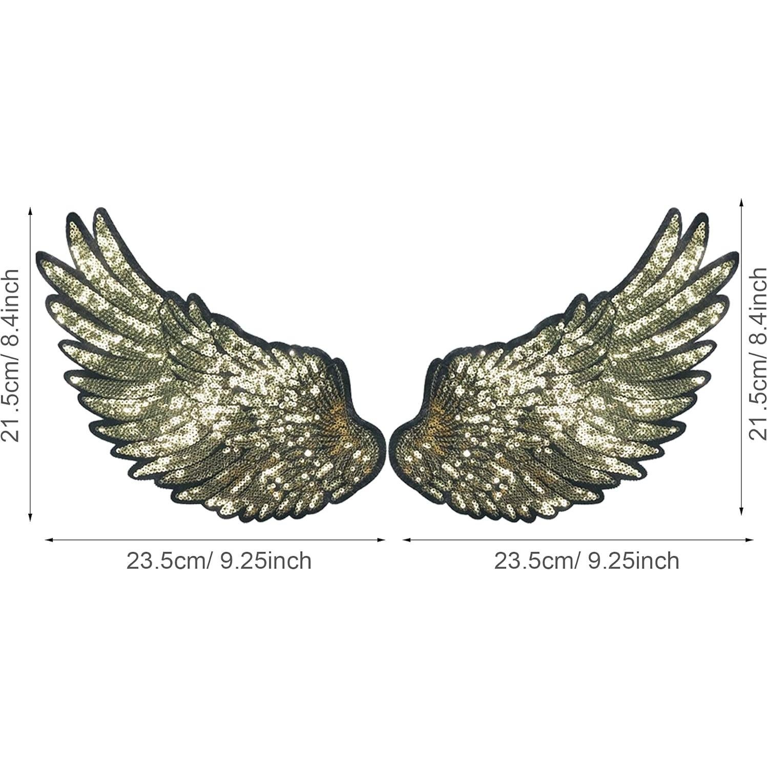 Woohome 10 Piezas Parches de Alas de Lentejuelas para Planchar
