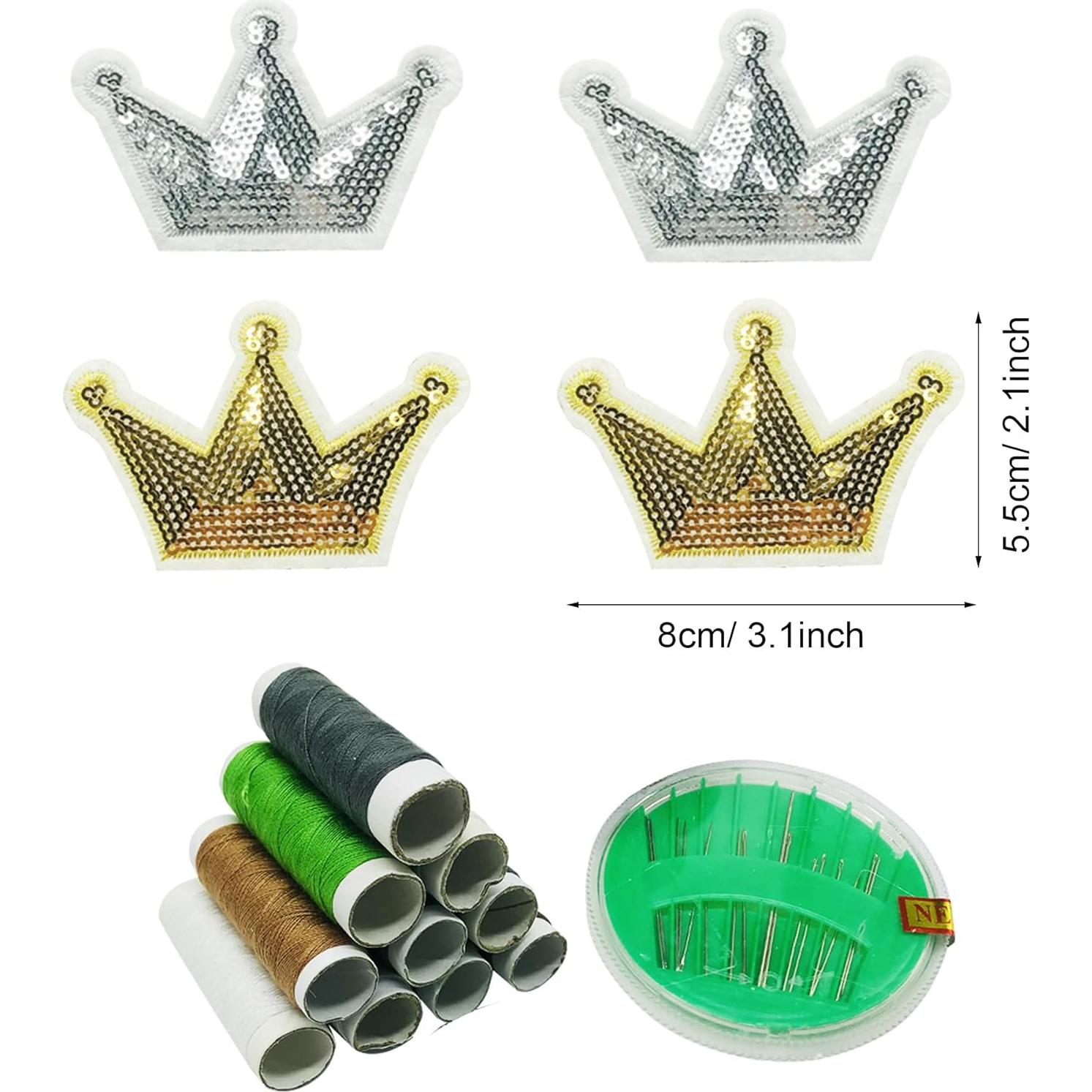 Woohome 10 Piezas Parches de Alas de Lentejuelas para Planchar