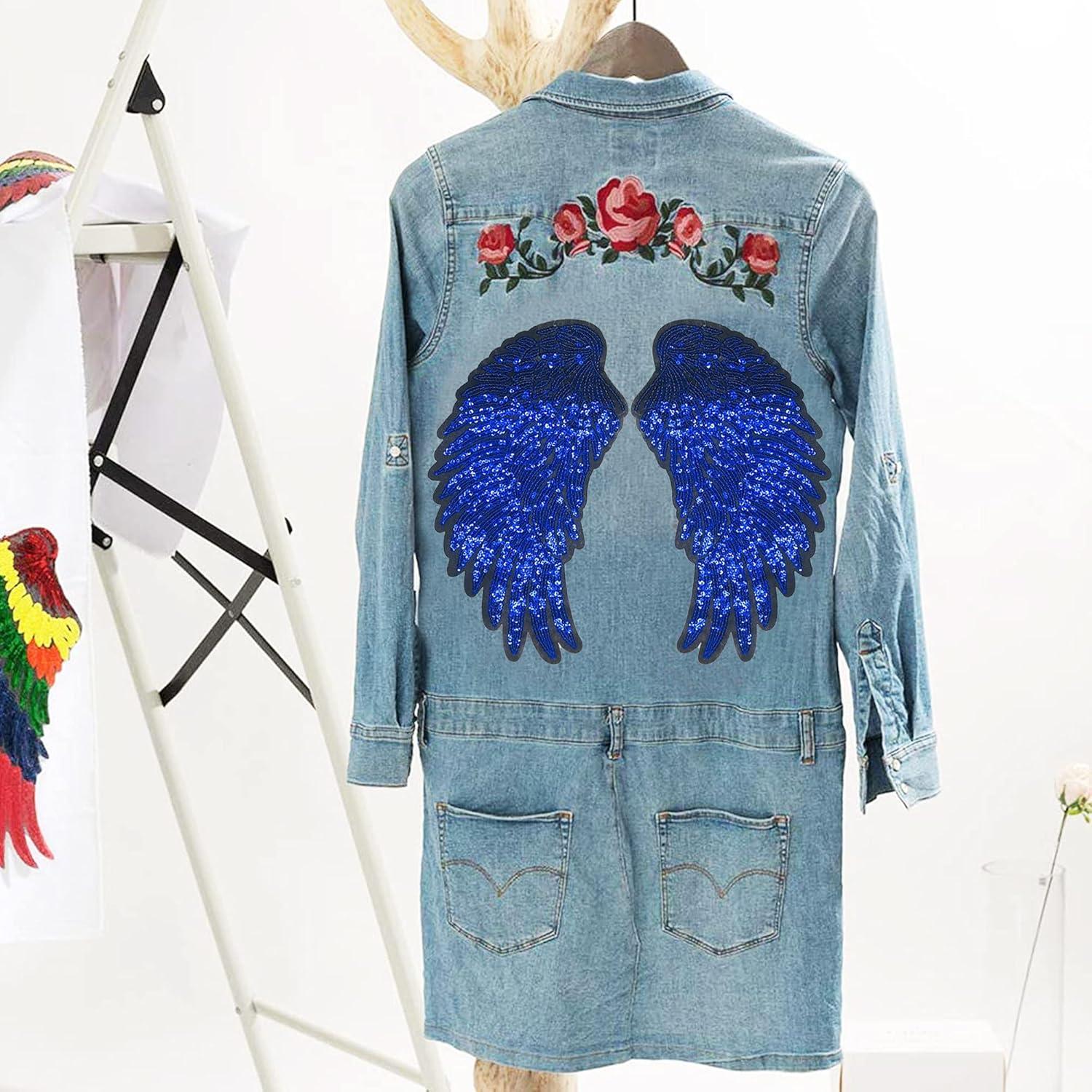 Woohome 10 Piezas Parches de Alas de Lentejuelas para Planchar