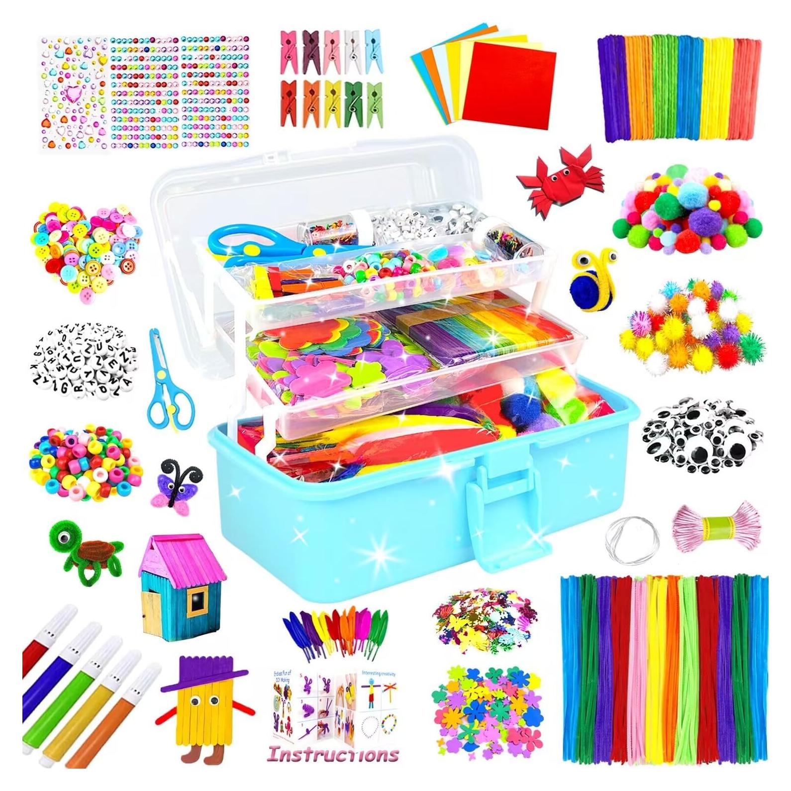 Kit de Manualidades BNUZEIYI 3000 Piezas para Niños Azul