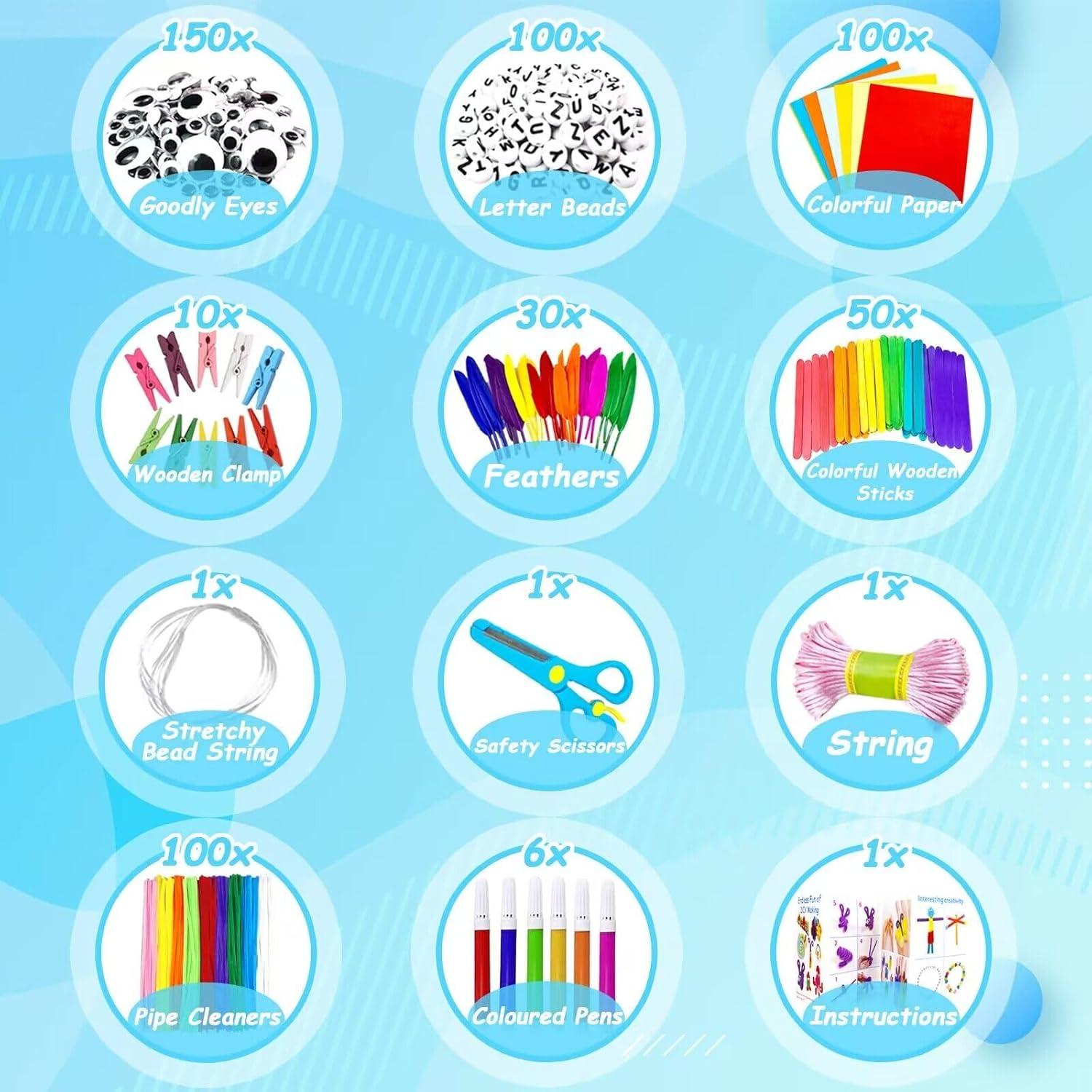 Kit de Manualidades BNUZEIYI 3000 Piezas para Niños Azul