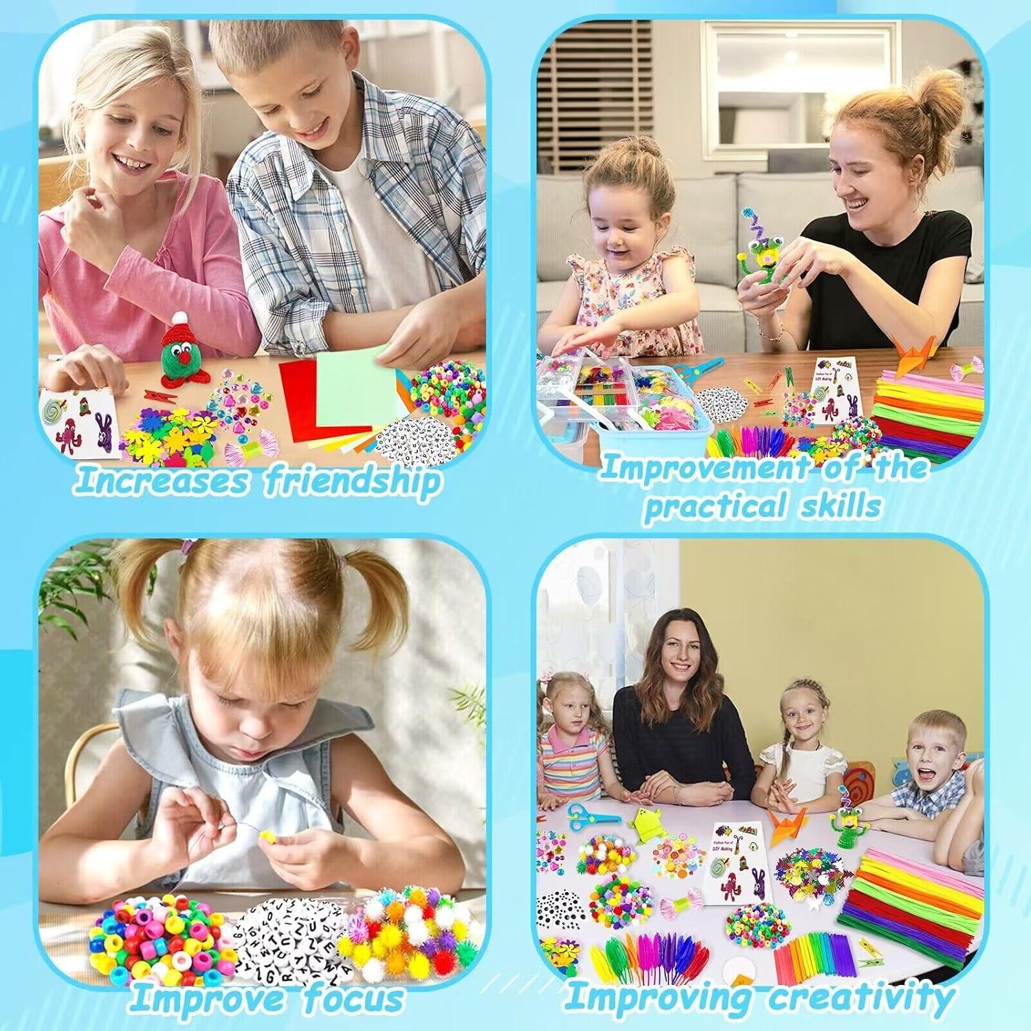 Kit de Manualidades BNUZEIYI 3000 Piezas para Niños Azul