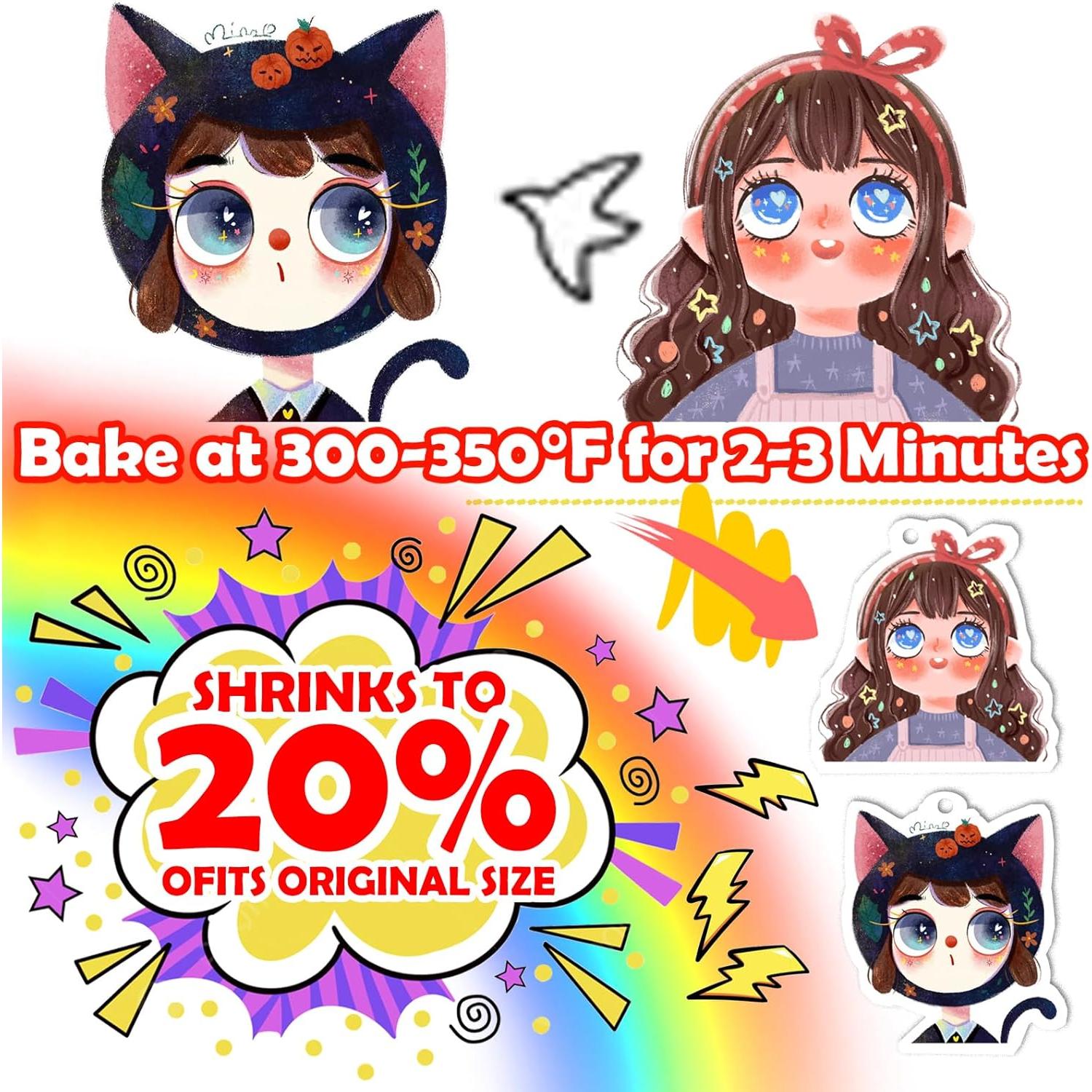 16 Hojas de Shrinky Dink Imprimibles YeahMiya 21x29.5cm