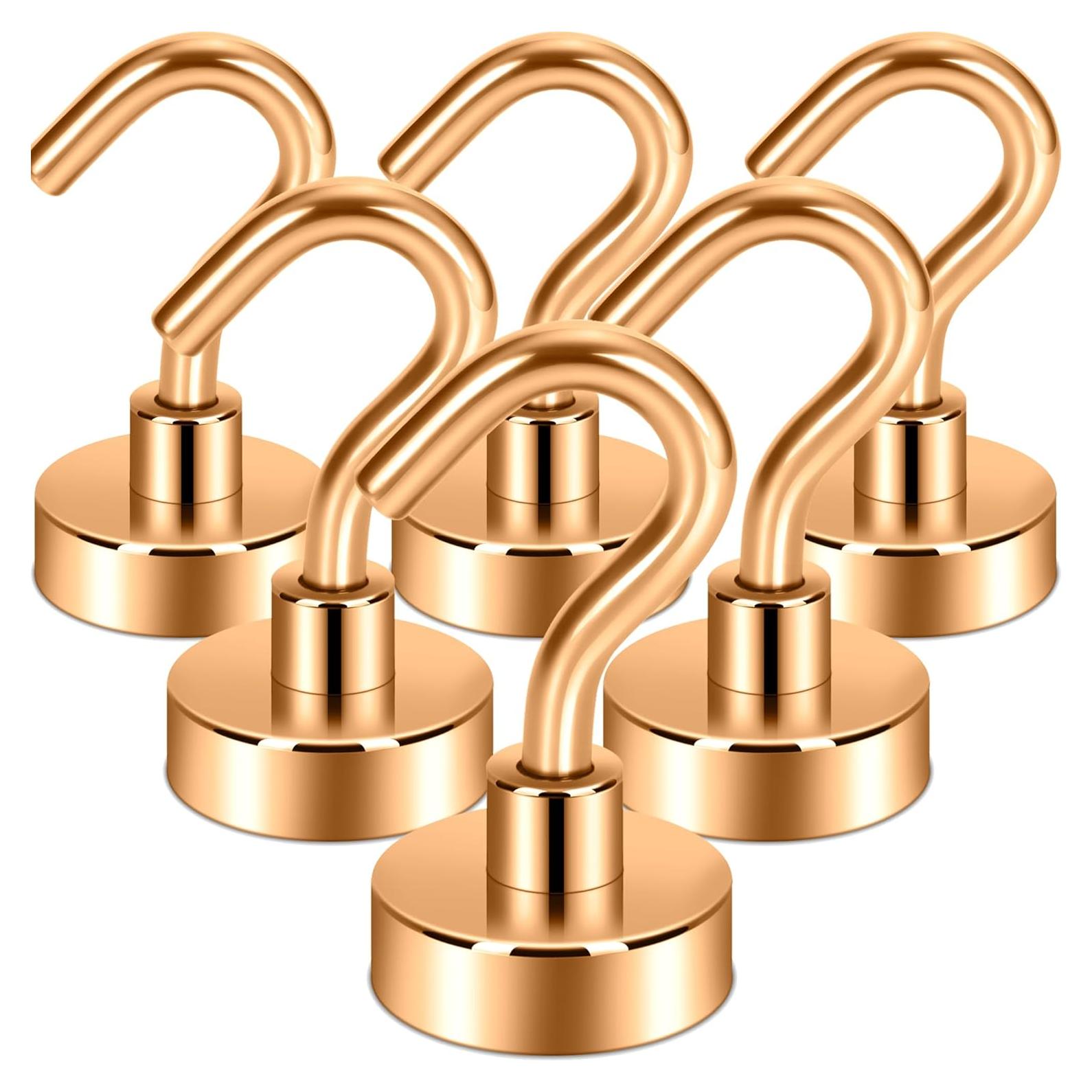 Ganchos Magnéticos Neosmuk 30kg, Acero Bronce, Paquete de 6