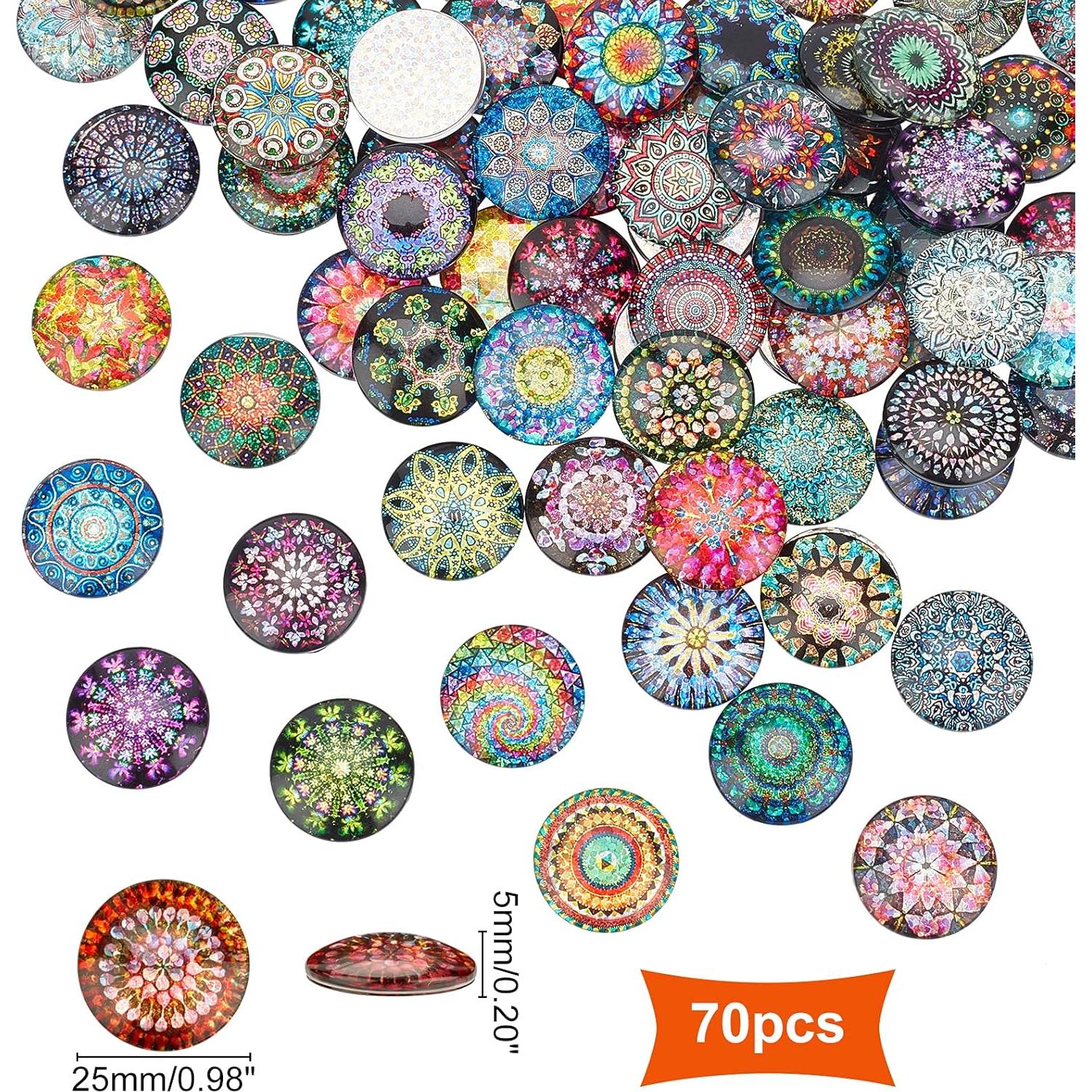Cabochones de Vidrio Caleidoscópicos PH PandaHall 25mm - 70pcs