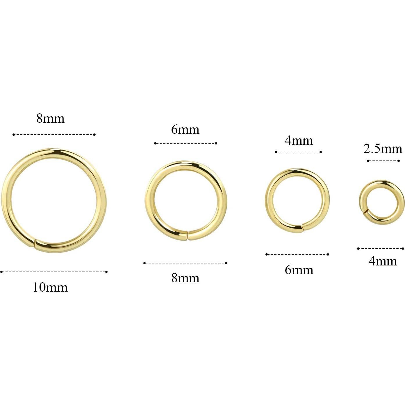 Anillas de Salto Doradas ALEXCRAFT 900PCS 4-10mm para Joyería