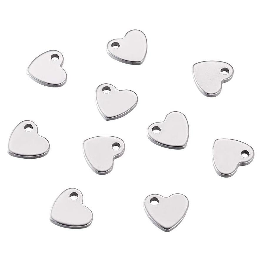 Colgantes de Corazón 304 Acero Inoxidable Pandahall 10x9mm
