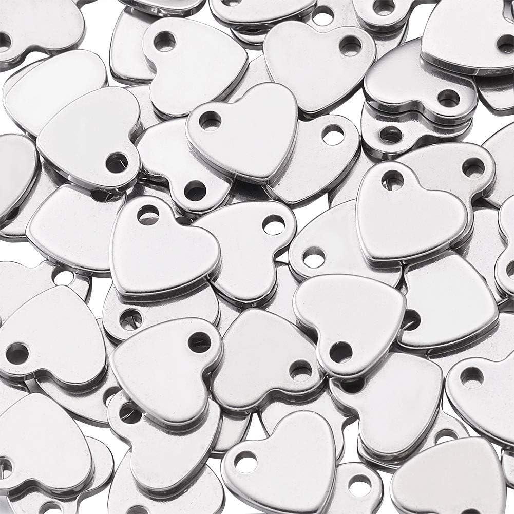 Colgantes de Corazón 304 Acero Inoxidable Pandahall 10x9mm