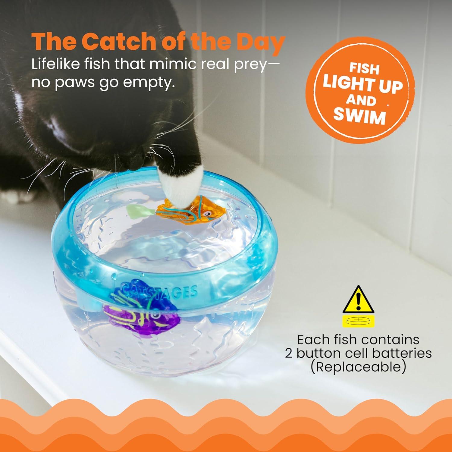 Juguetes Electrónicos para Gatos Catstages Meow-smerizing Fish - Paquete de 2