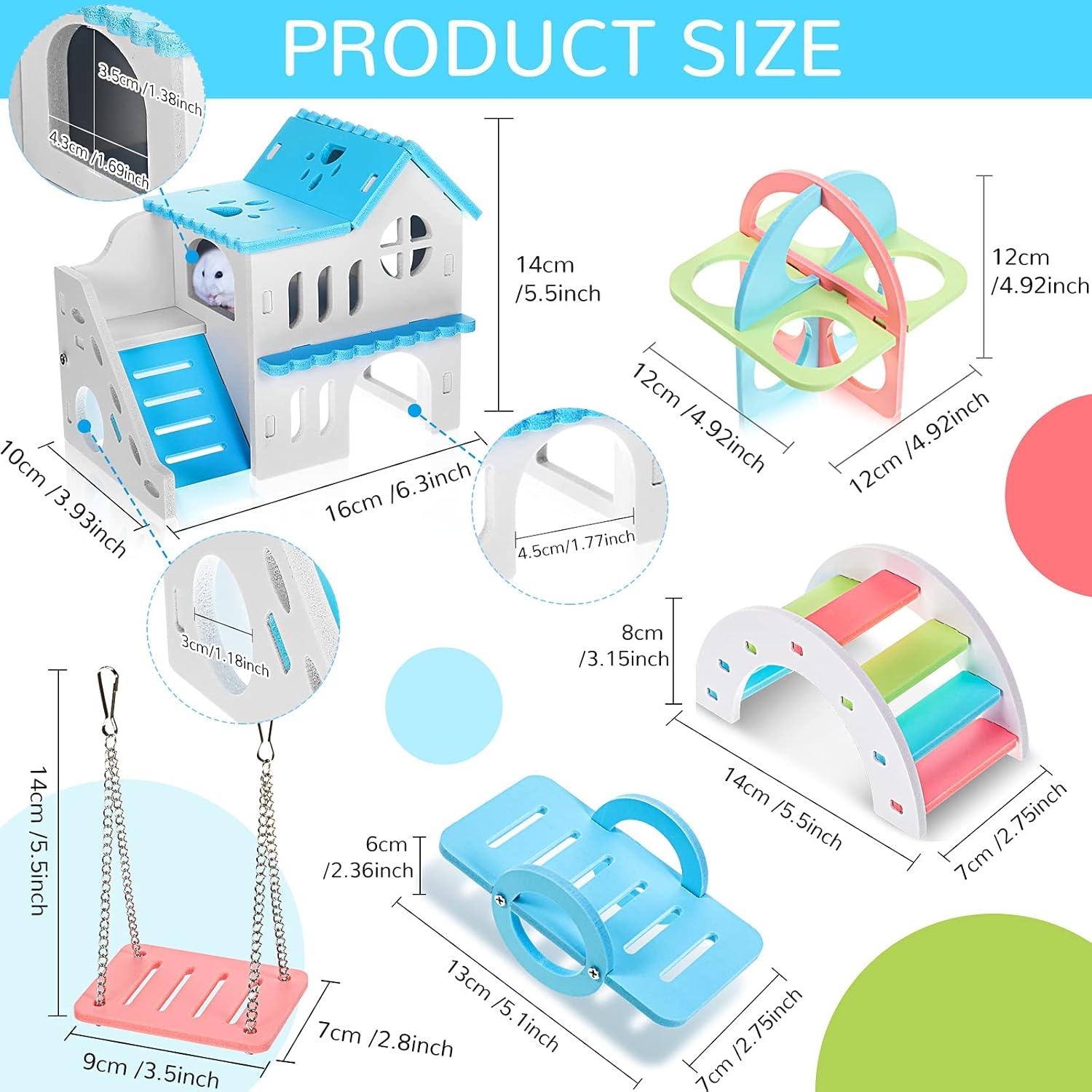 Juguetes para Hámster Skylety 5 Piezas Accesorios Madera