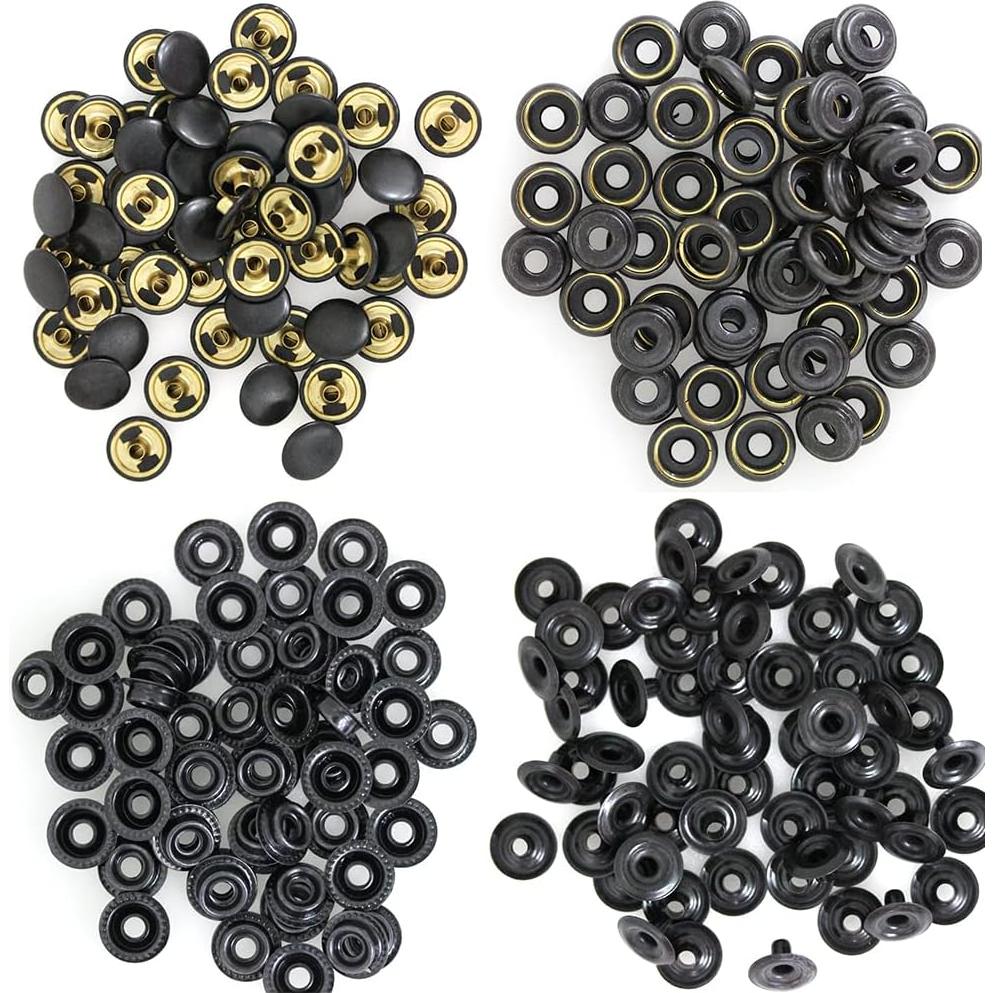 Kit de 60 Broches de Metal BetterJonny 15mm Negro para DIY