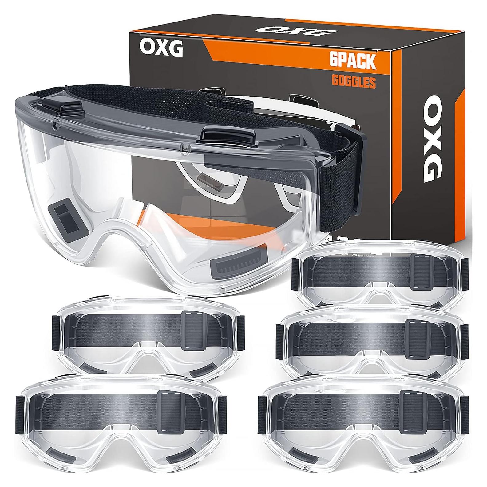 Gafas de Seguridad OXG 6 Paquetes Antivaho ANSI Z87.1
