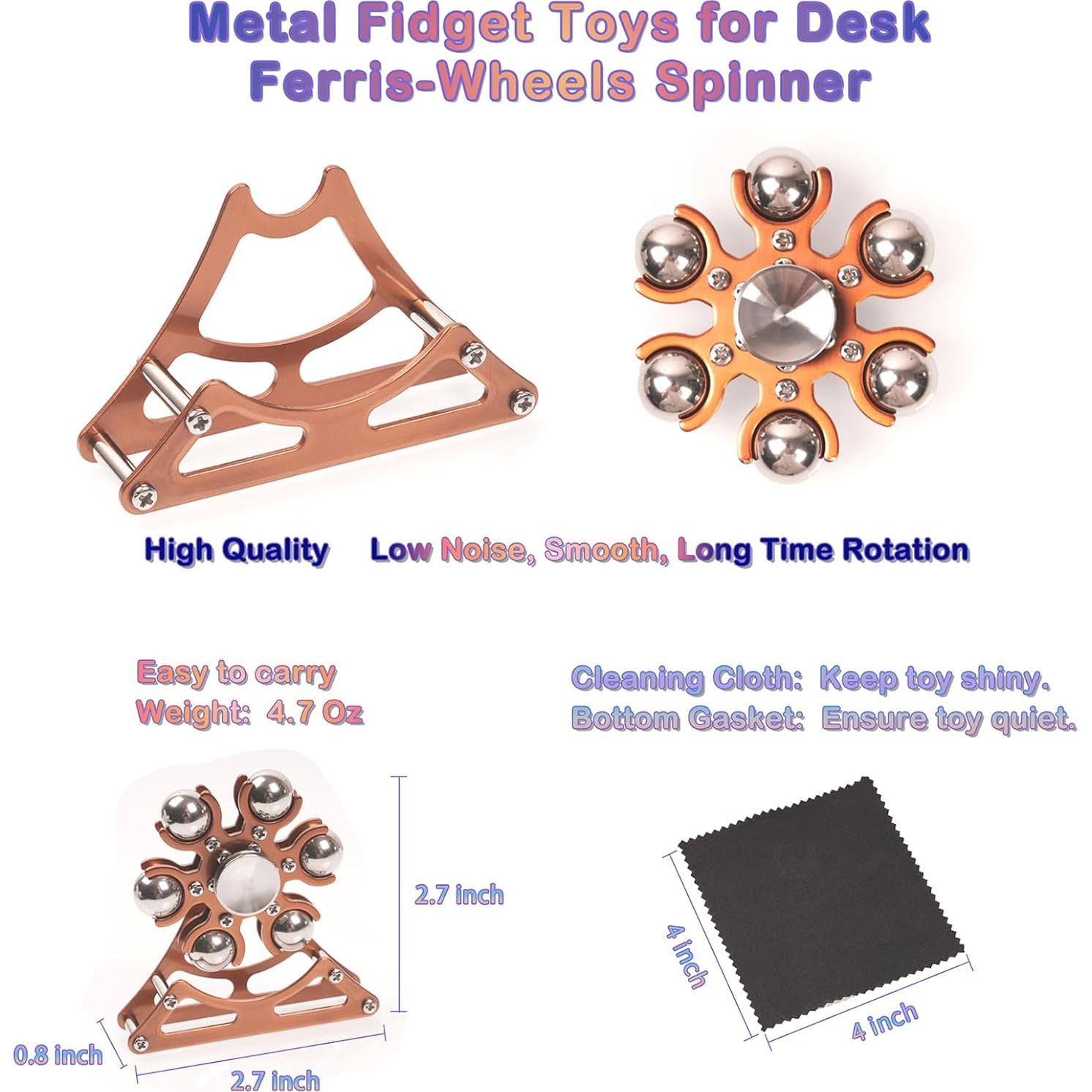 Spinner cinético de metal Samilalago 6,35 cm oro rosa