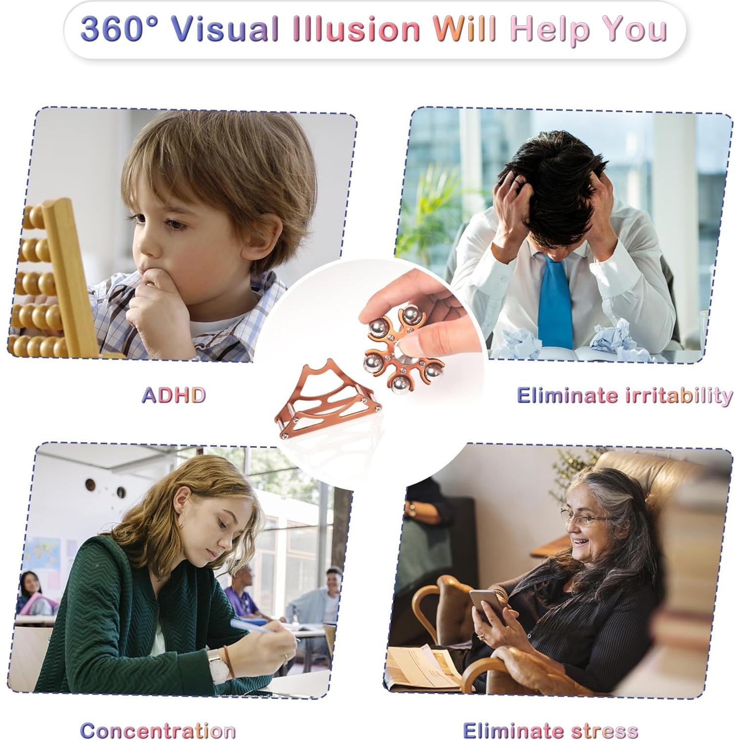 Spinner cinético de metal Samilalago 6,35 cm oro rosa