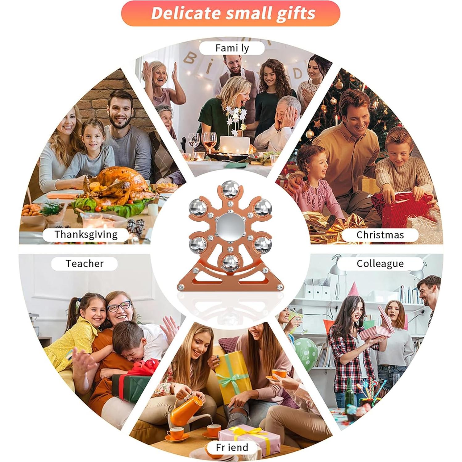 Spinner cinético de metal Samilalago 6,35 cm oro rosa