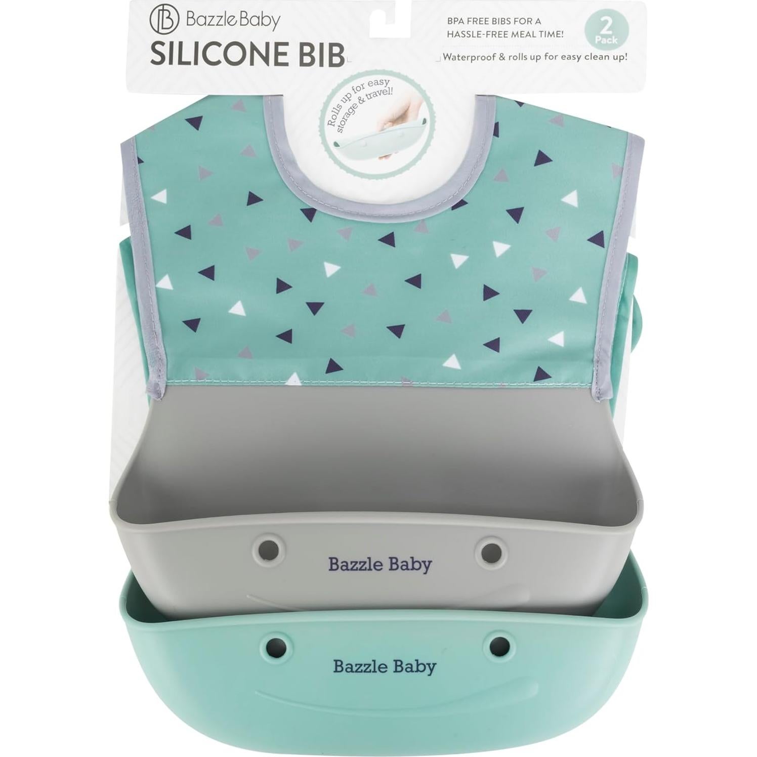 Baberos de Silicona Bazzle Baby con Recogedor - 2 Piezas