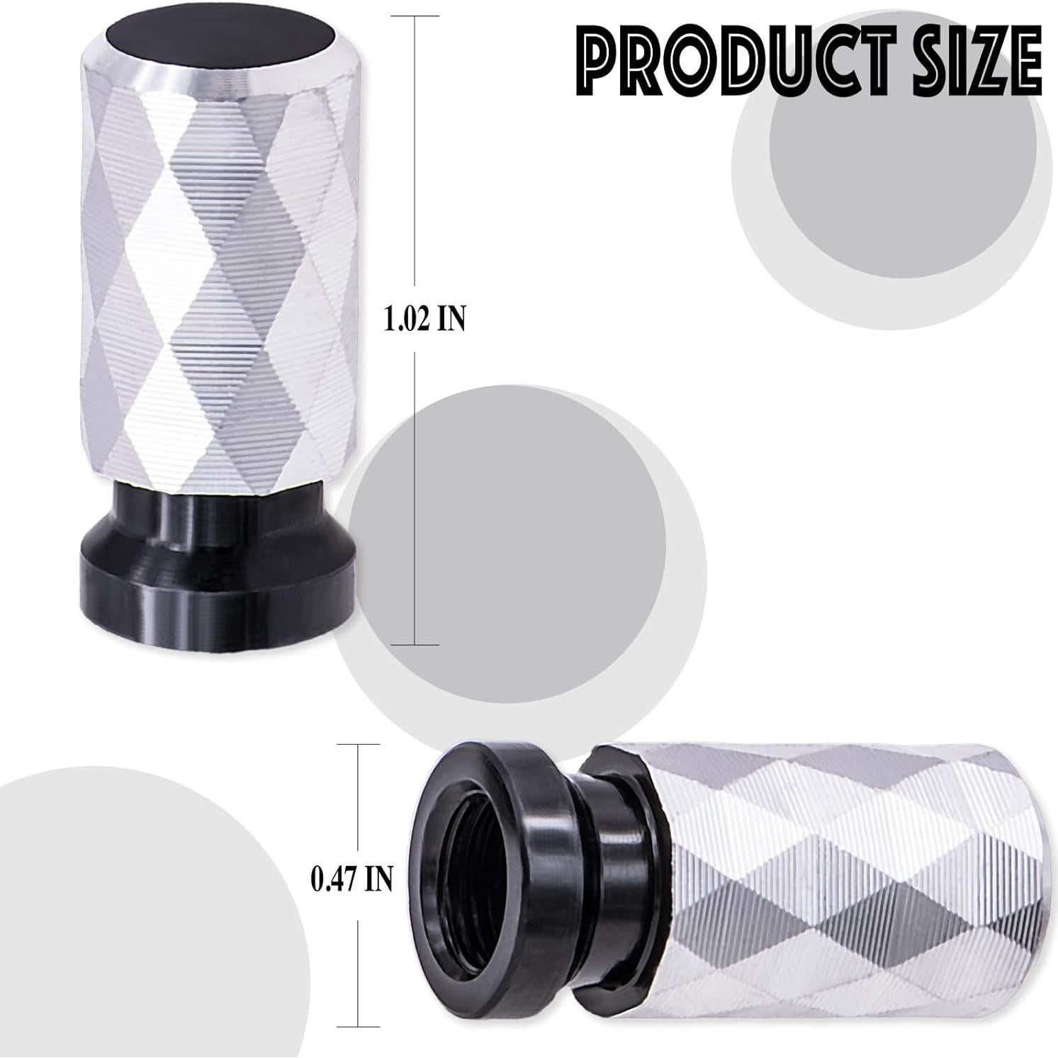 4 Tapas de Válvula de Neumático MEAJOO de Aluminio Negro