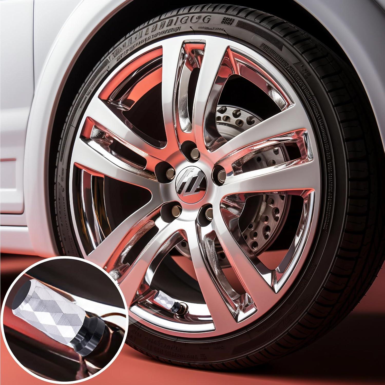 4 Tapas de Válvula de Neumático MEAJOO de Aluminio Negro