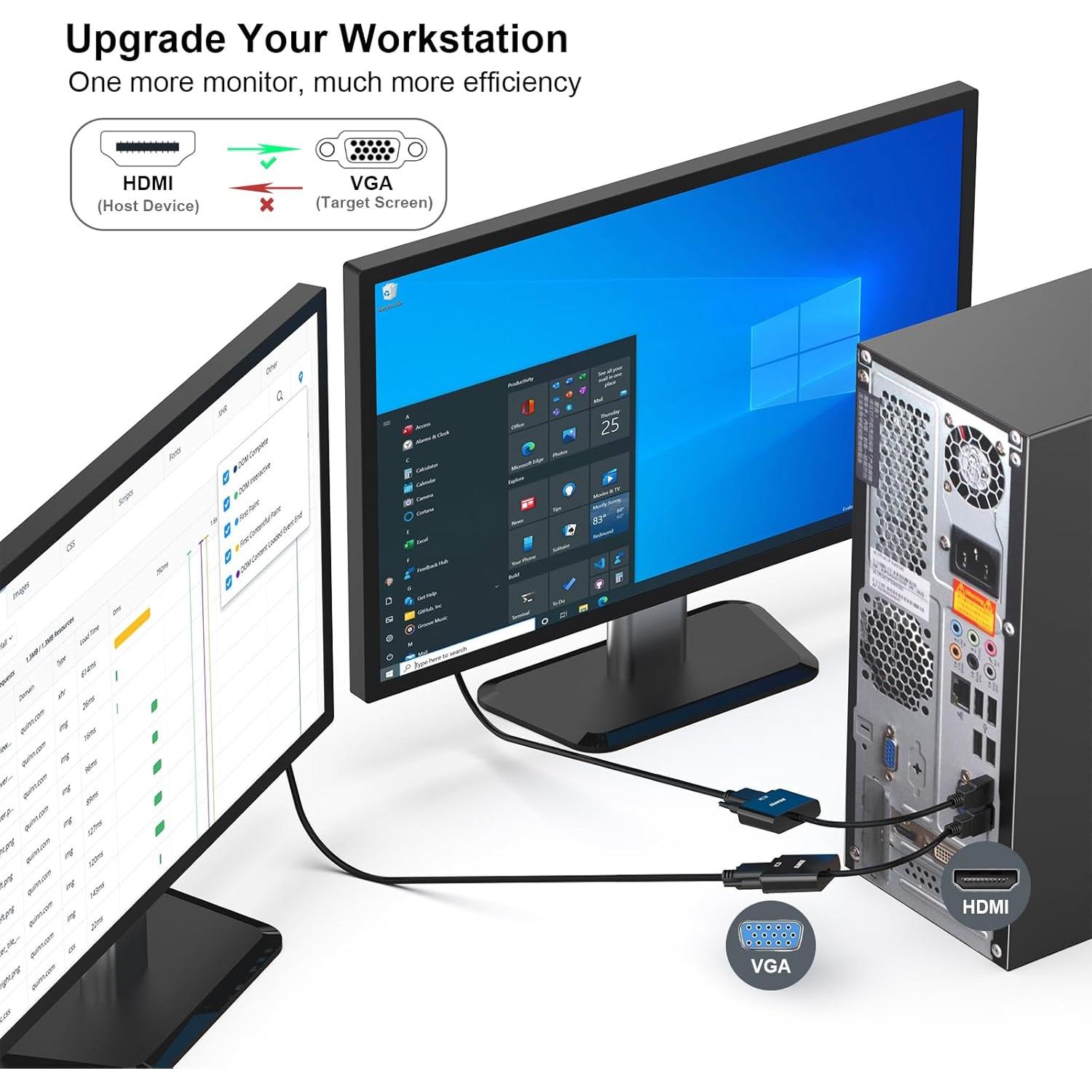 Adaptador HDMI a VGA Benfei 10 Piezas Negro 1080p