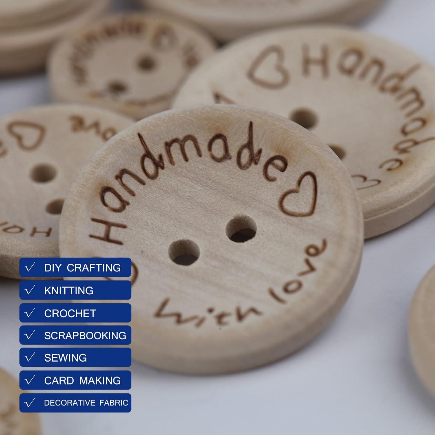 150 Botones de Madera Hechos a Mano MASONEE - Redondos 15-25mm