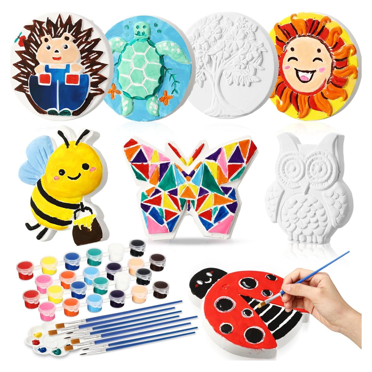 Kit de Pintura de Piedras de Yeso HyDren - 8 Piezas Animales