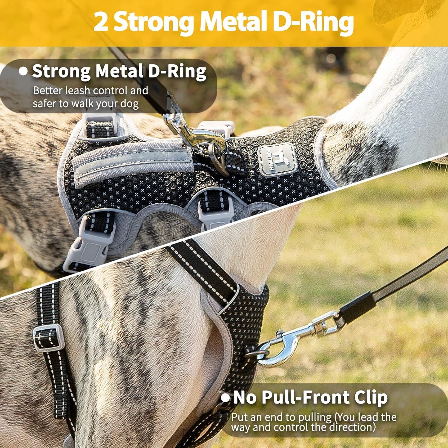 Arnés para Perros HUNTBOO XS Negro Reflectante Ajustable