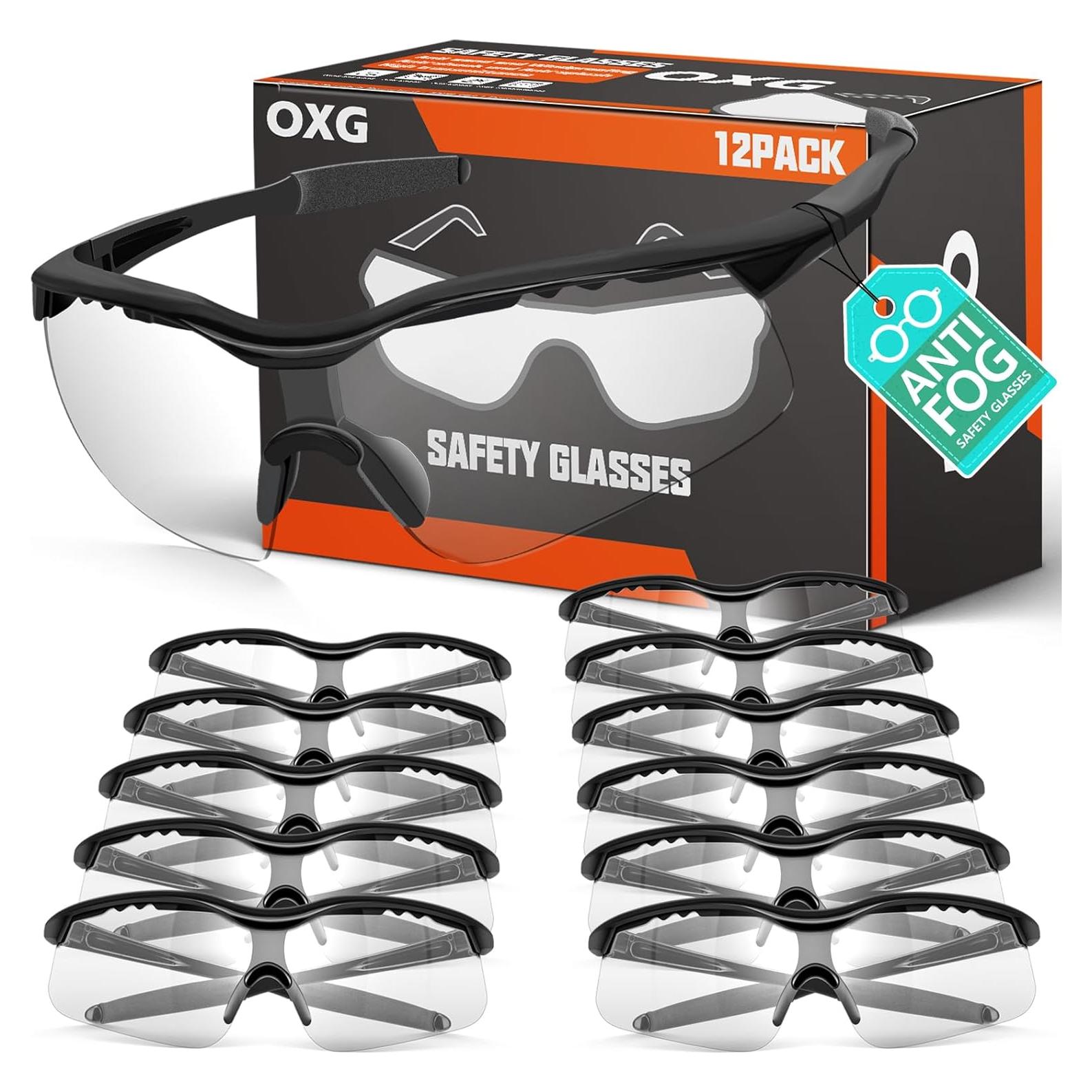 Gafas de Seguridad Antivaho OXG - 12 Paquetes - ANSI Z87.1