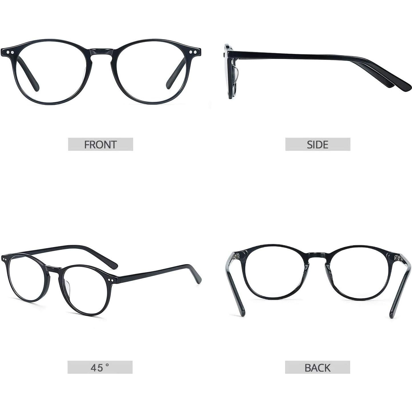 Gafas Redondas Vintage ZENOTTIC para Hombres y Mujeres - Lentes Transparentes