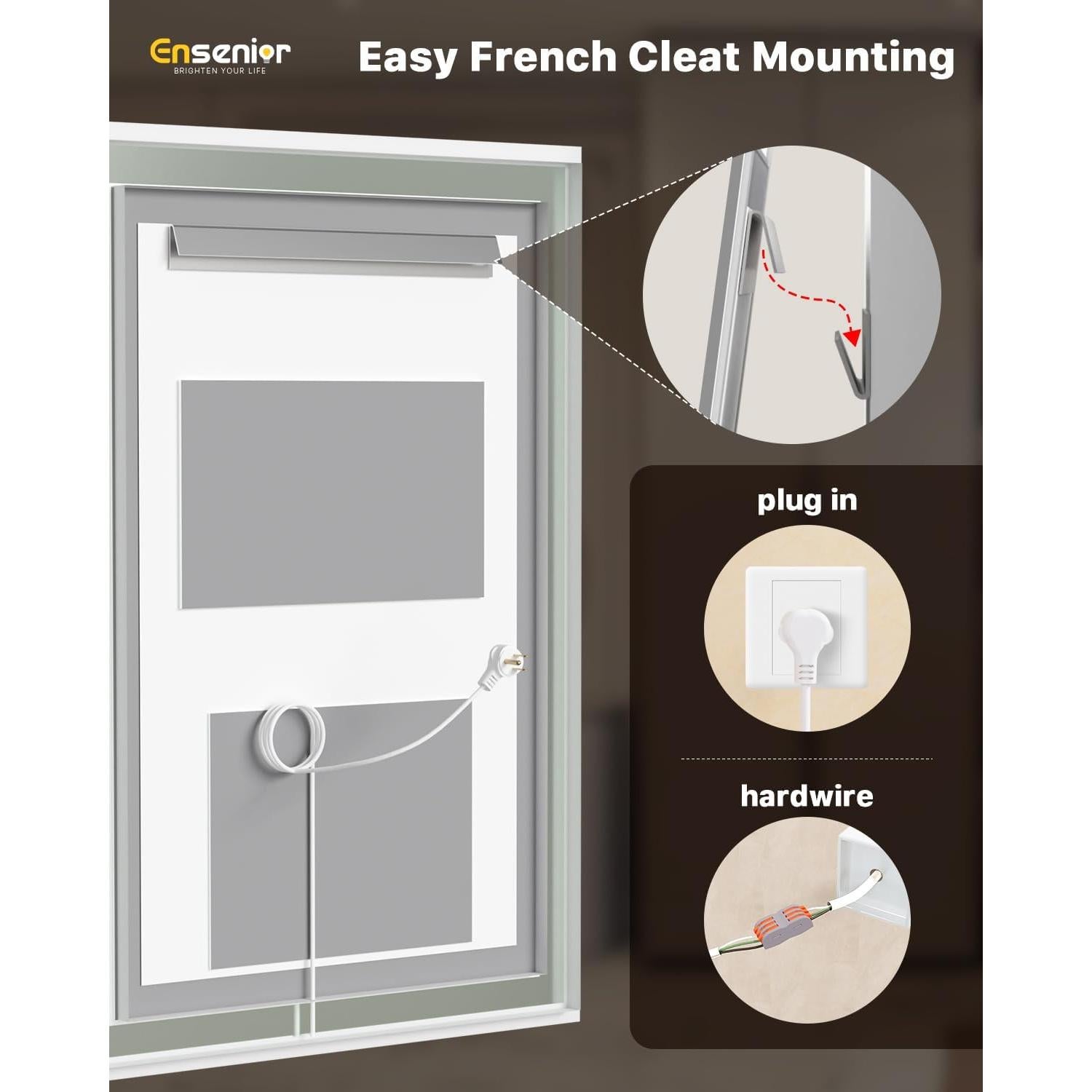 Espejo de Baño LED Ensenior 81x61cm con Luz Frontal y Trasera