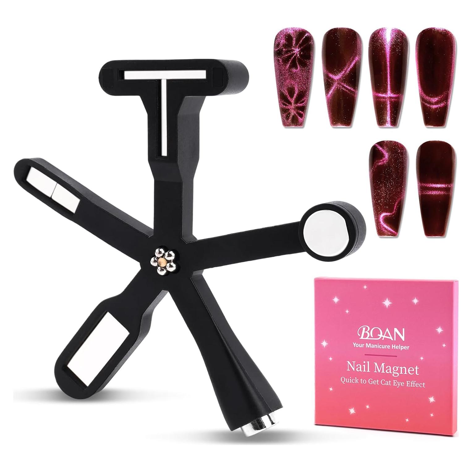 Imán de Uñas BQAN Ojo de Gato 6 en 1 Magnético Negro