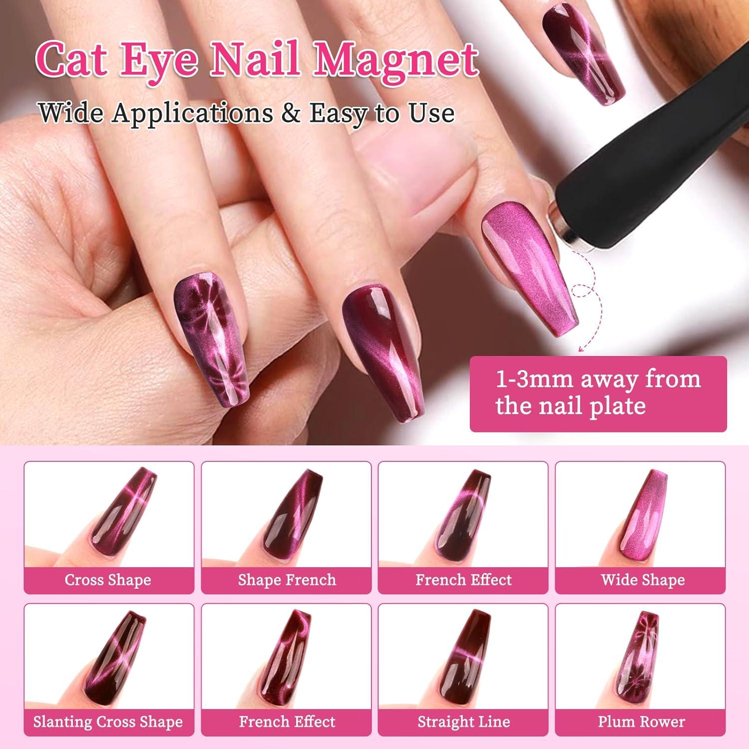 Imán de Uñas BQAN Ojo de Gato 6 en 1 Magnético Negro