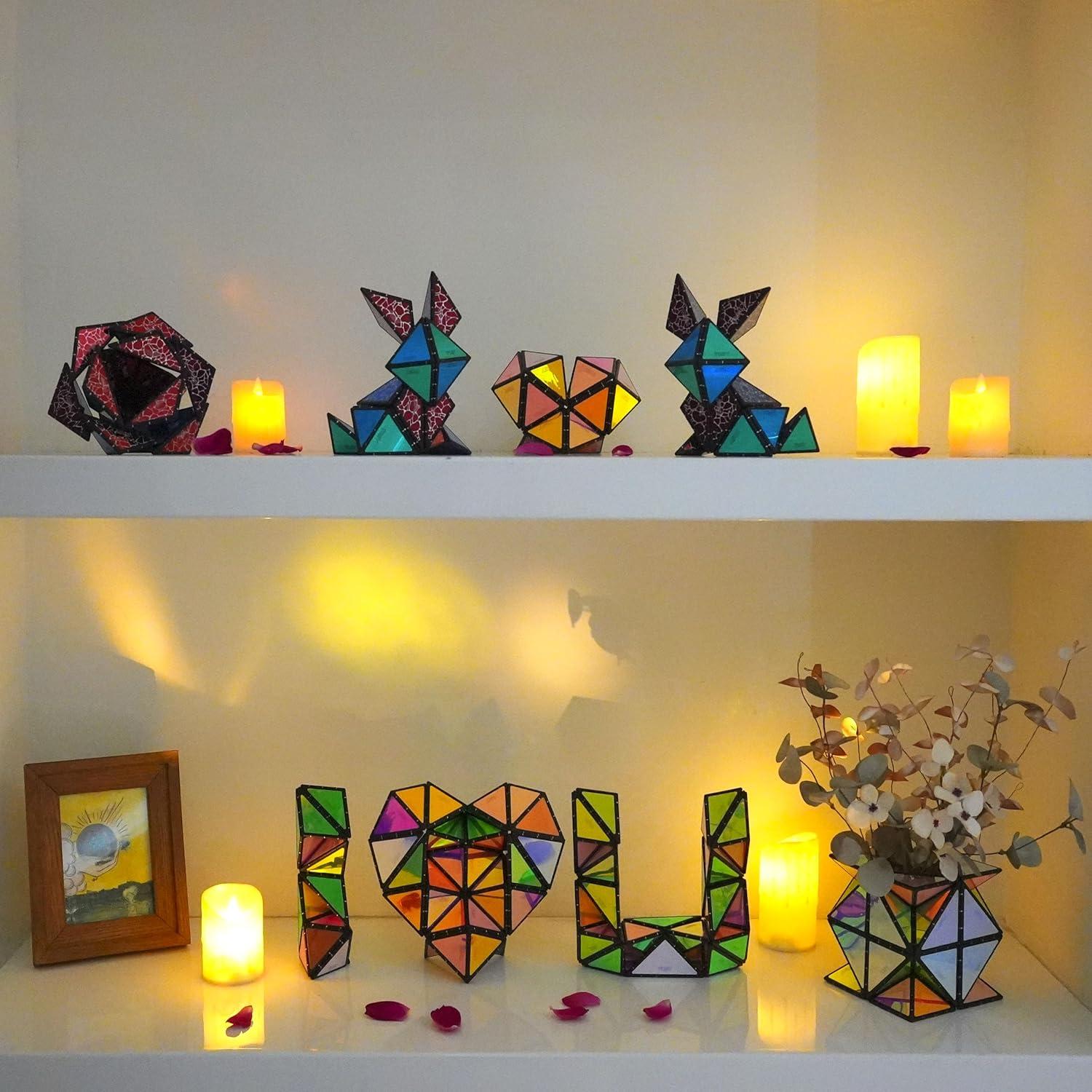 TOSY Pirámide Magnética - 12 Piezas, Diseño Holográfico