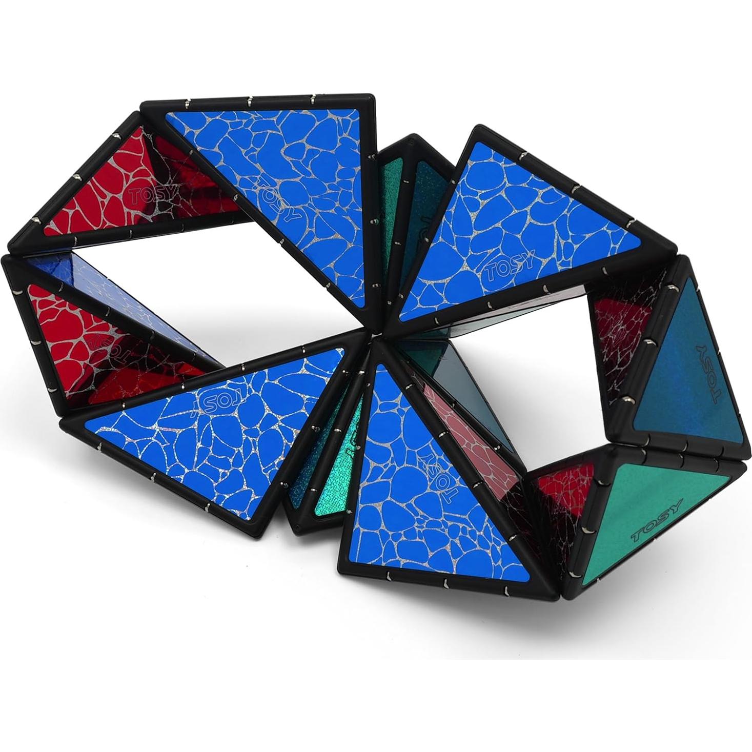 TOSY Pirámide Magnética - 12 Piezas, Diseño Holográfico