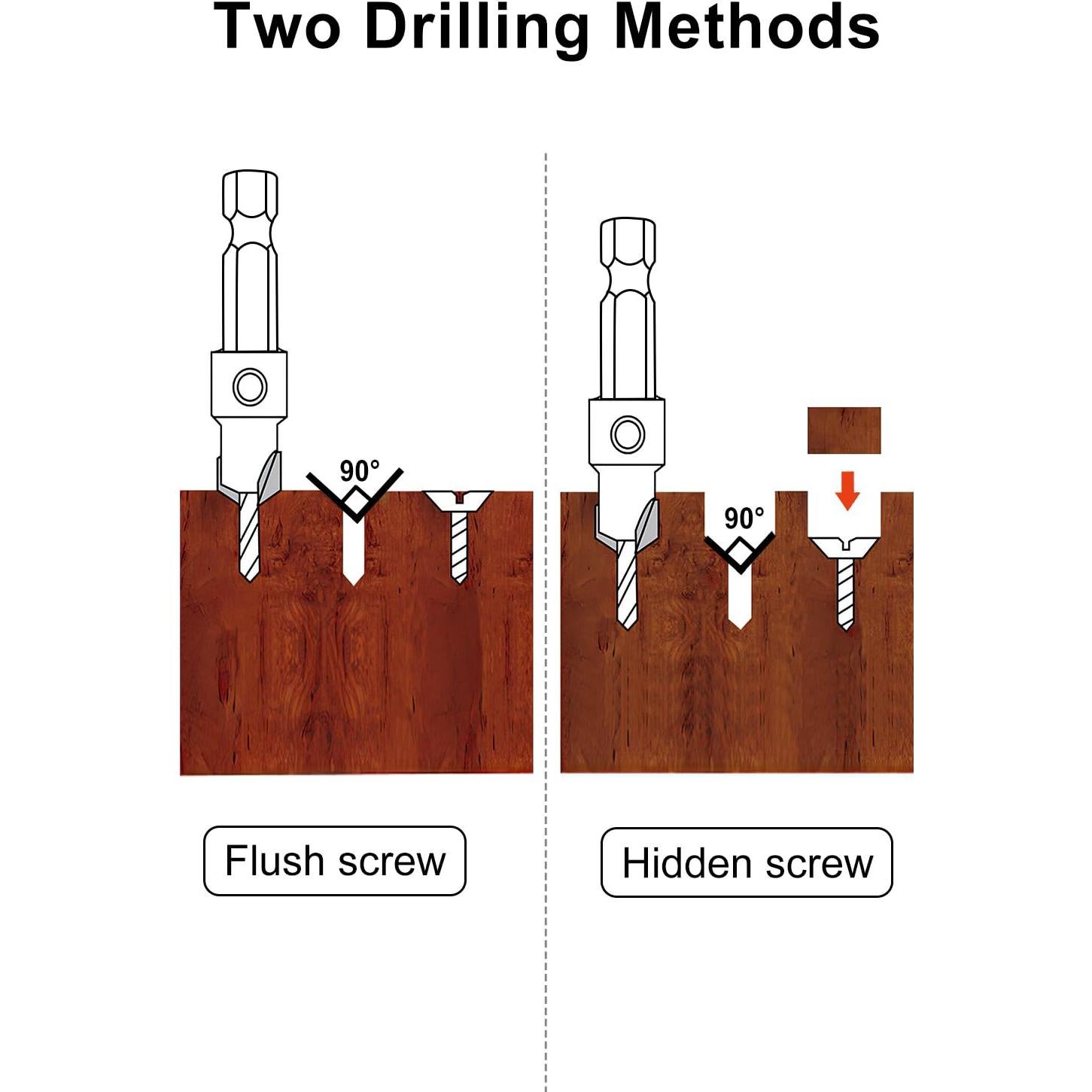 Juego de Brocas de Avellanado Lytool 5 Piezas 8mm Hexagonal