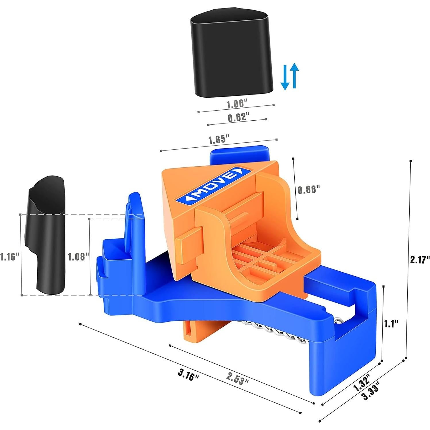 Abrazaderas de esquina YANZI, juego de 4, 90 grados, azul
