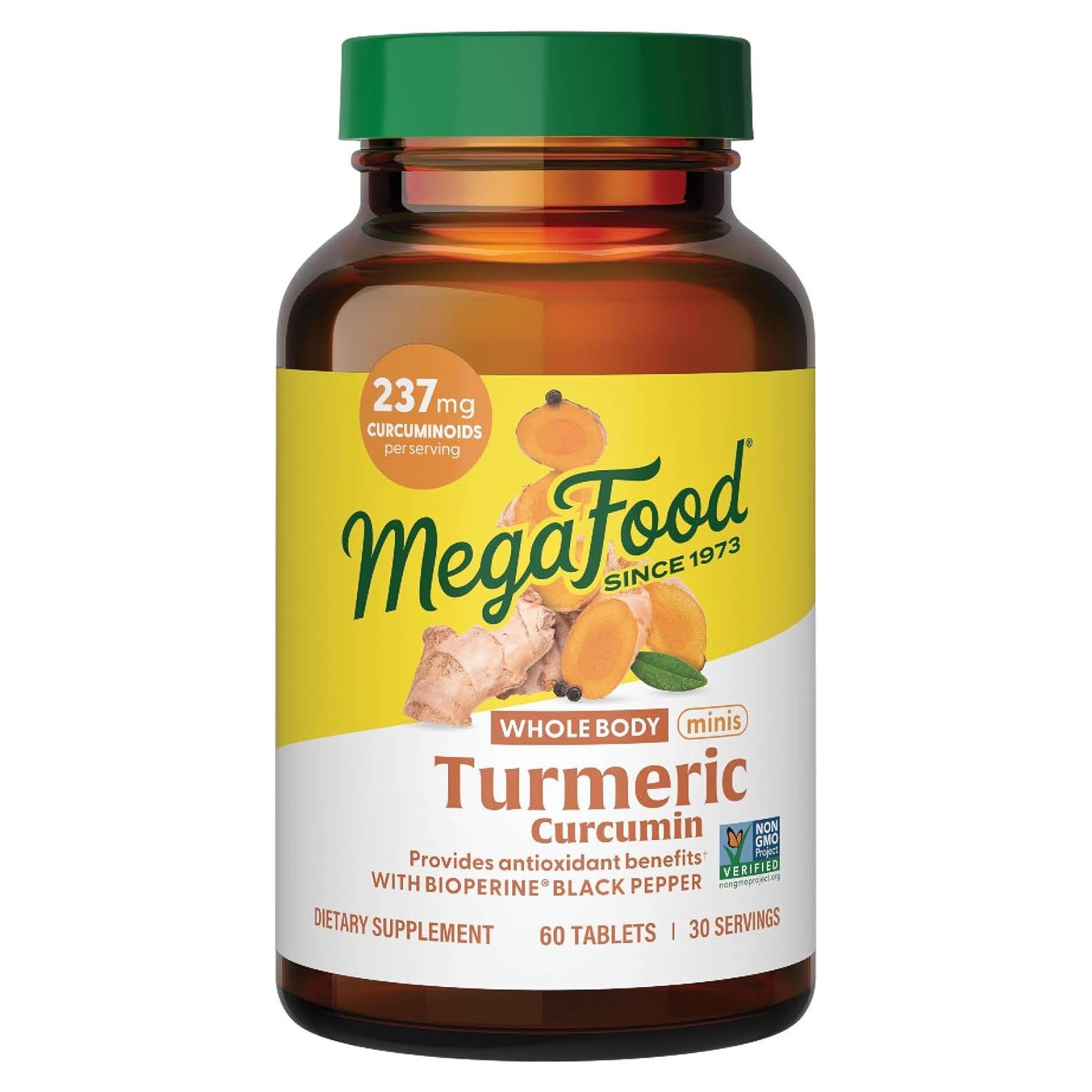 Suplemento de Cúrcuma Curcumina MegaFood 60 Mini Tabletas