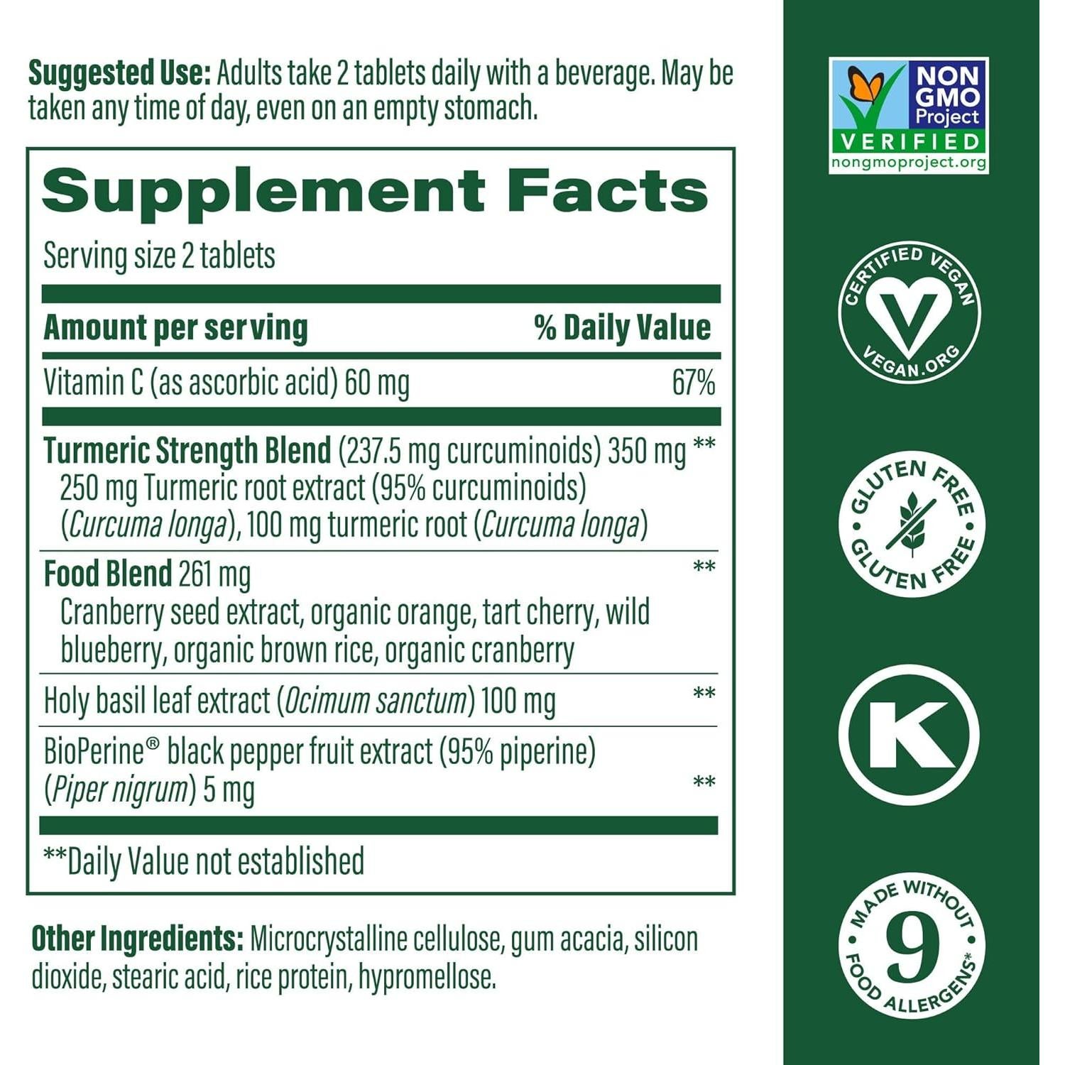 Suplemento de Cúrcuma Curcumina MegaFood 60 Mini Tabletas