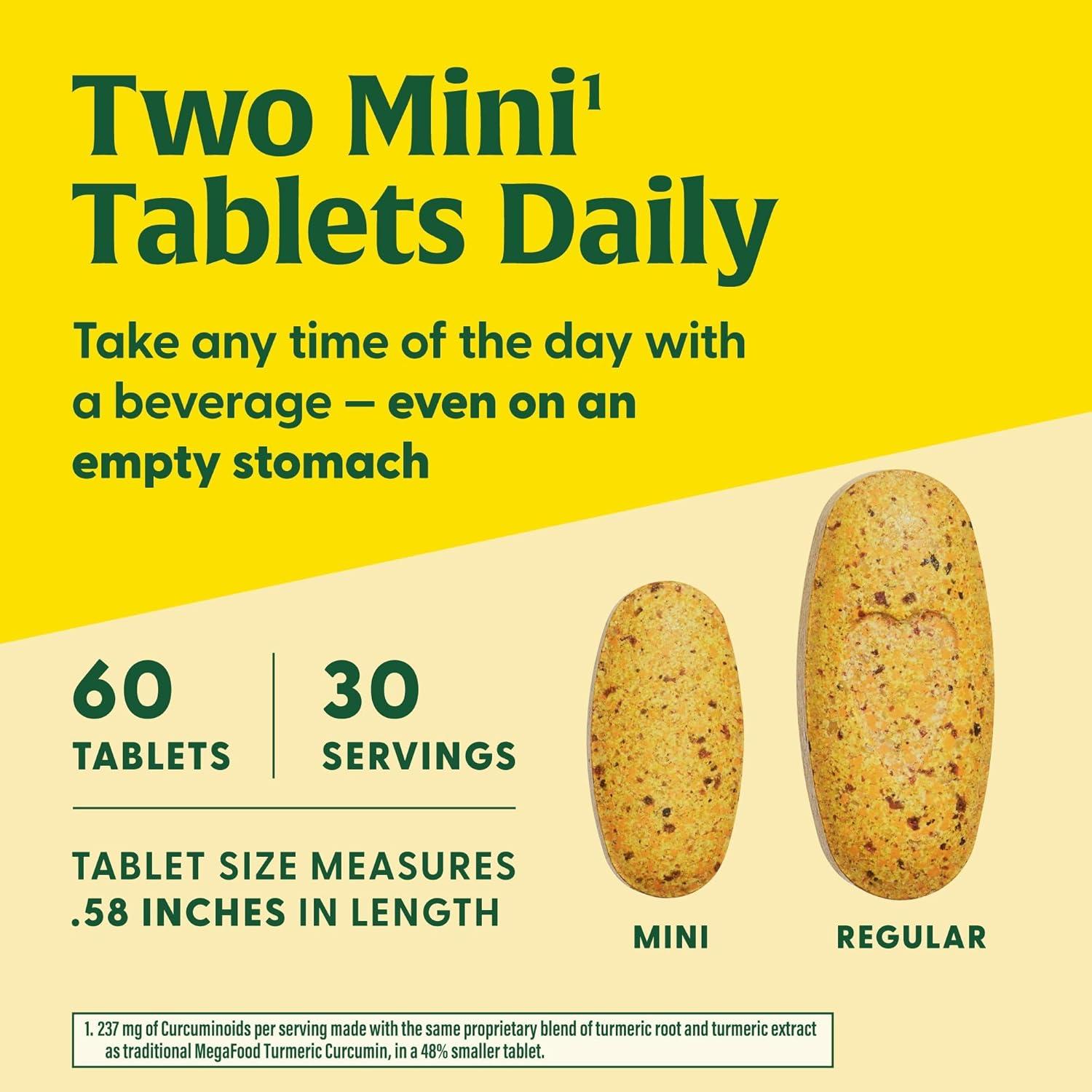 Suplemento de Cúrcuma Curcumina MegaFood 60 Mini Tabletas