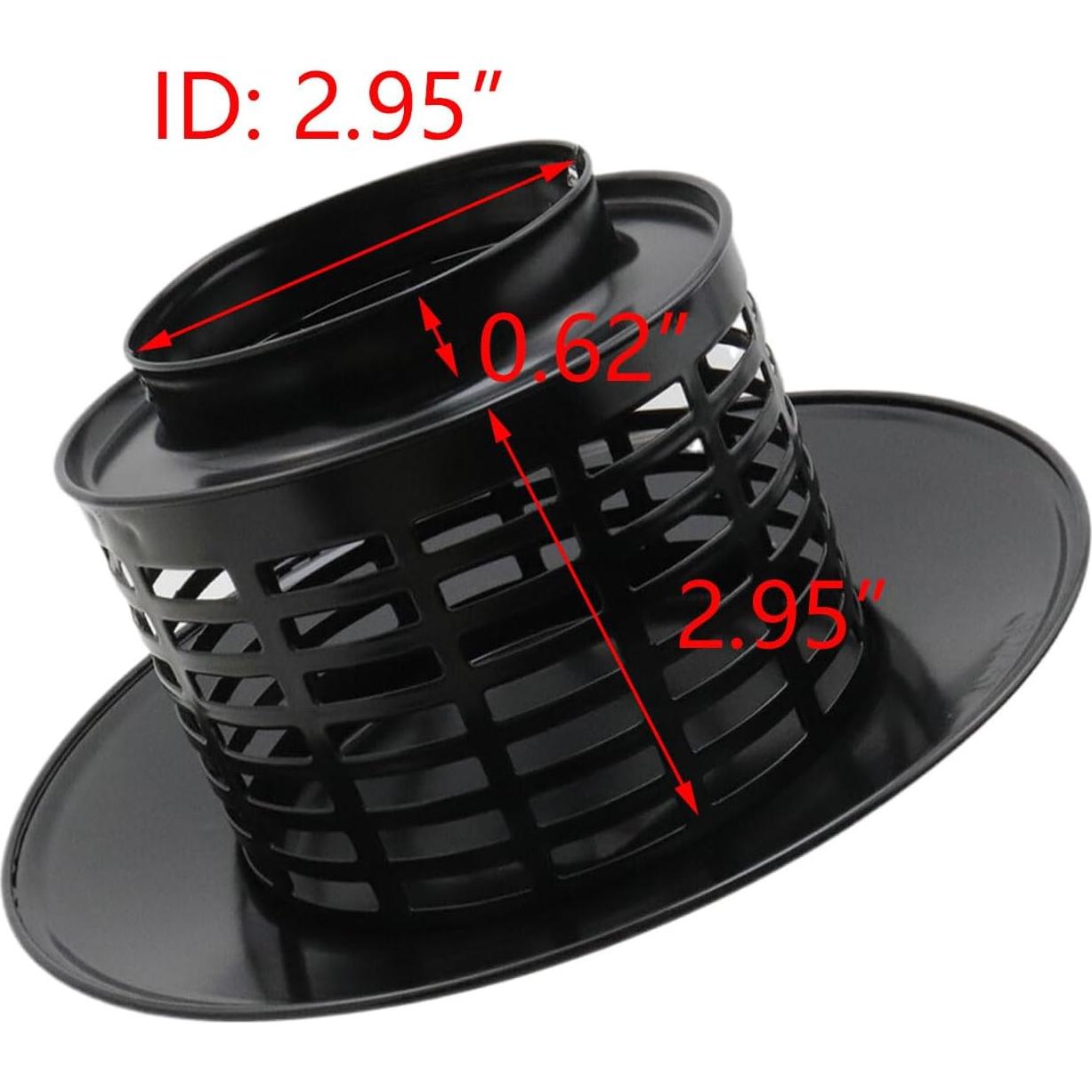 T Tulead Tapa de Chimenea Redonda 75mm Acero Inoxidable Negra