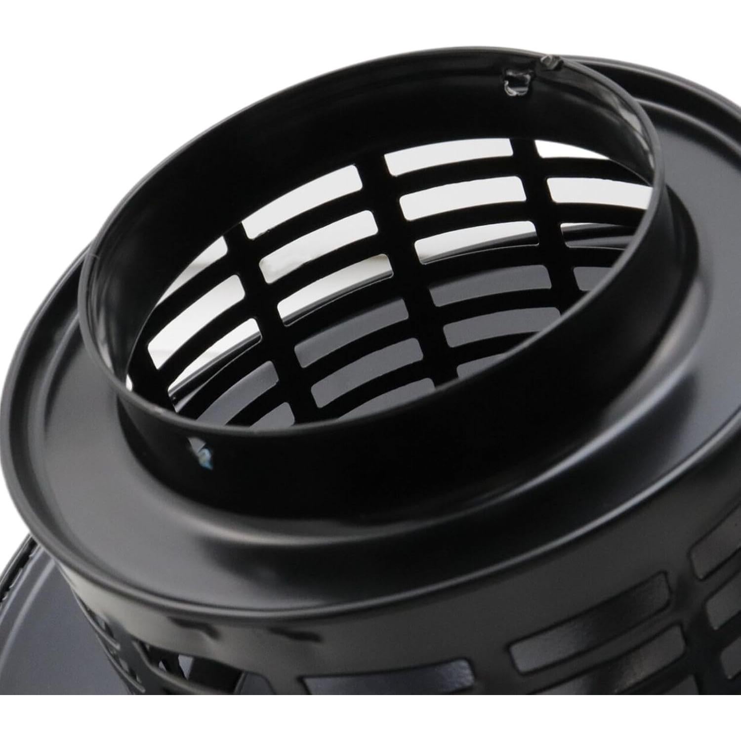 T Tulead Tapa de Chimenea Redonda 75mm Acero Inoxidable Negra